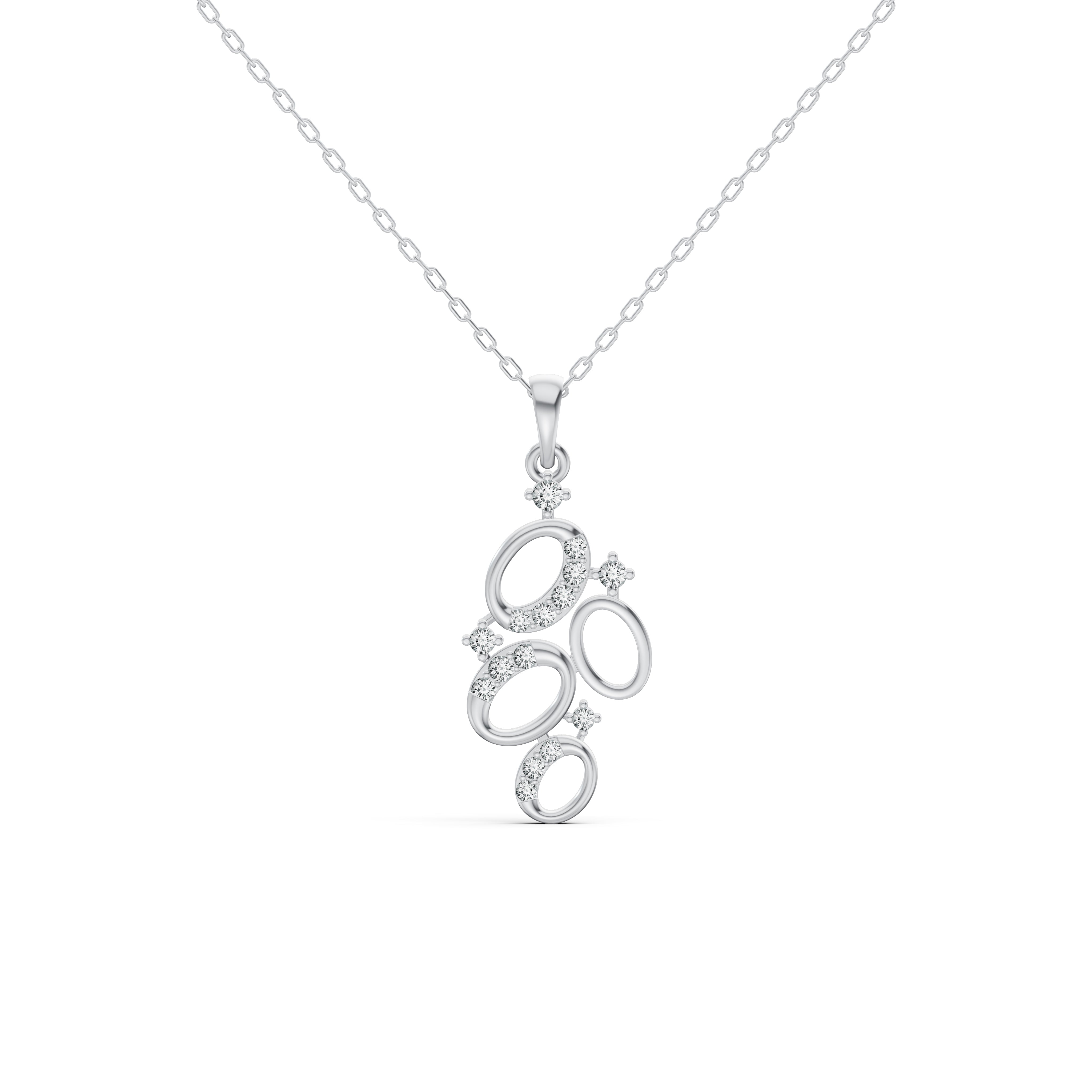 Cosmic Orbit Cluster Diamond Pendant