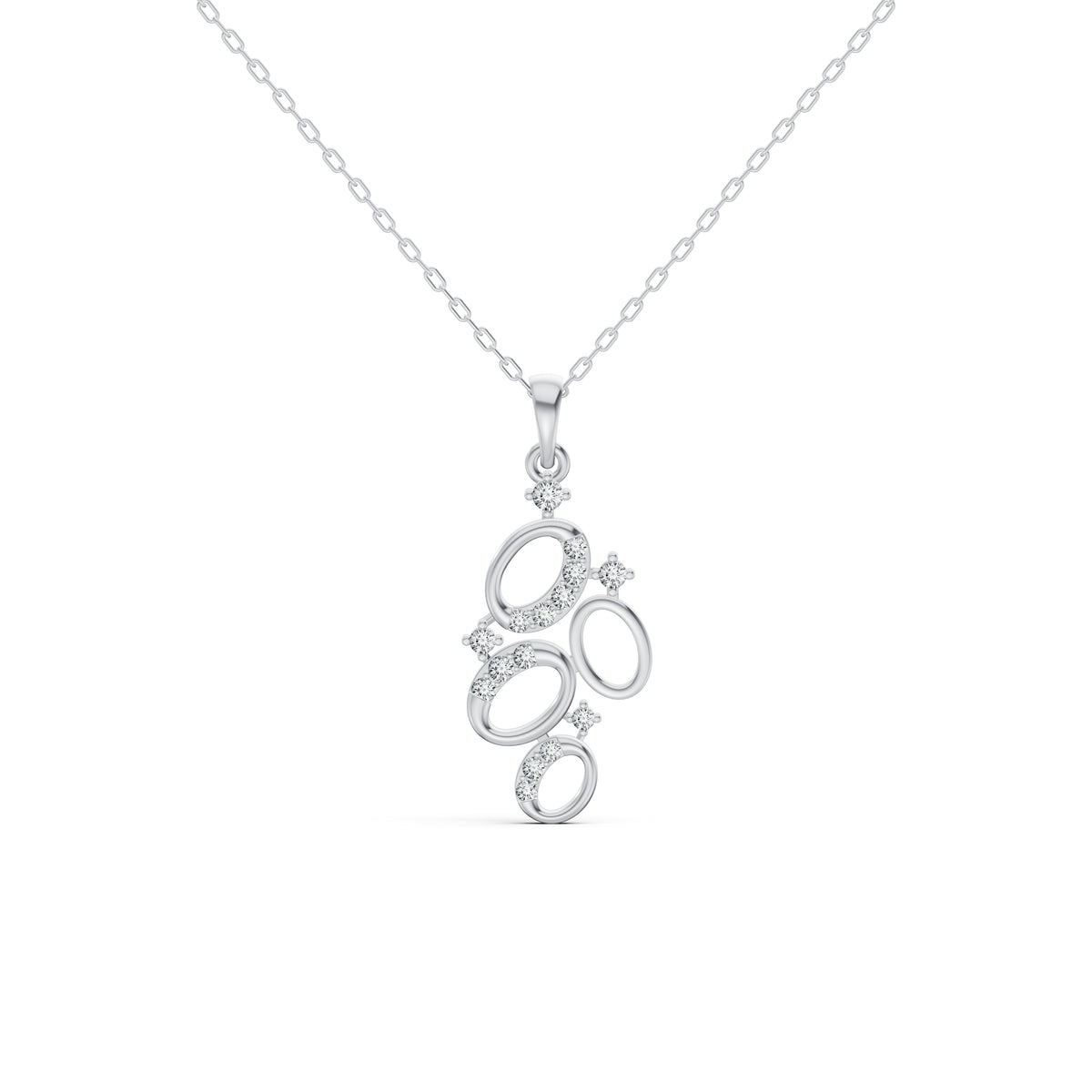 Cosmic Orbit Cluster Diamond Pendant