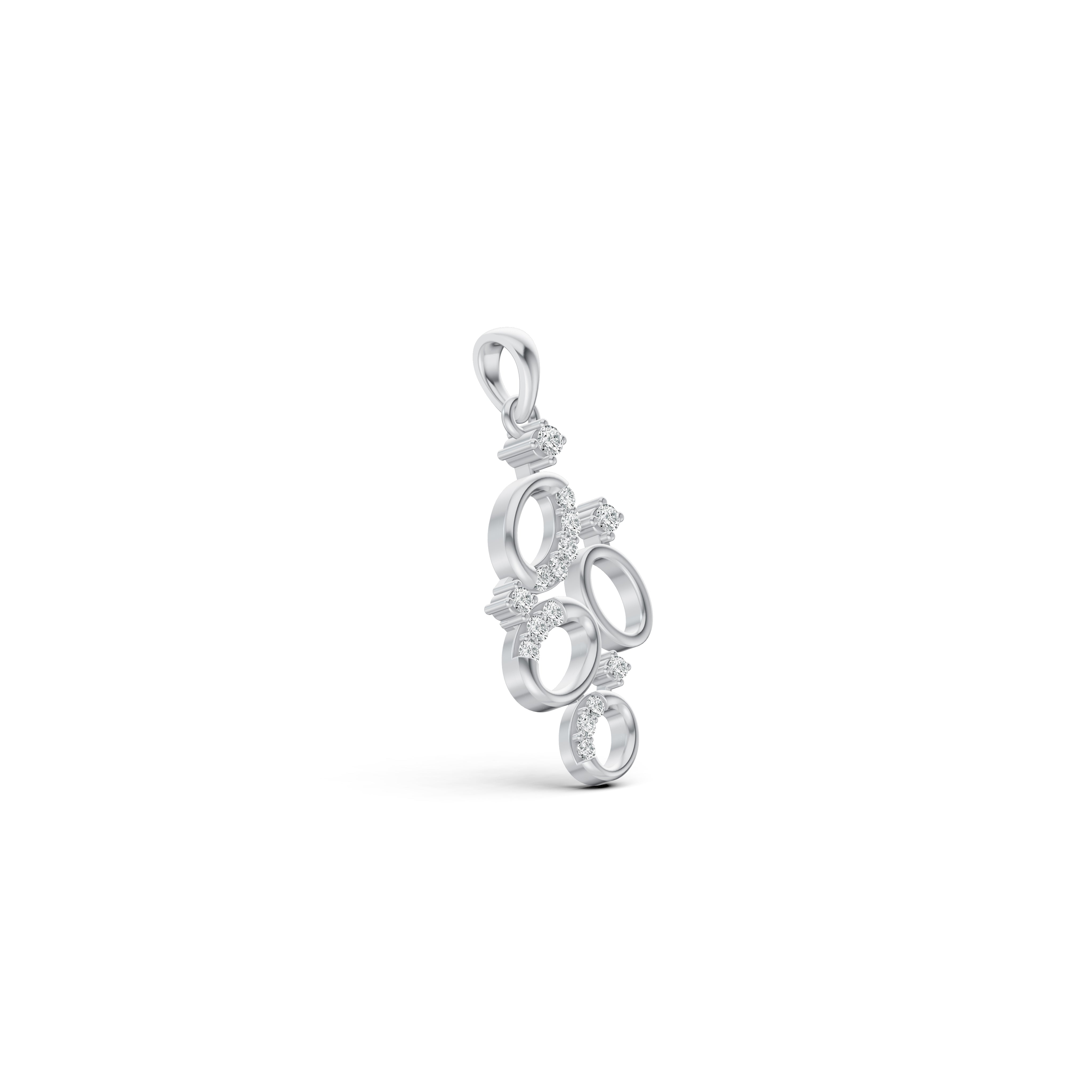 Cosmic Orbit Cluster Diamond Pendant