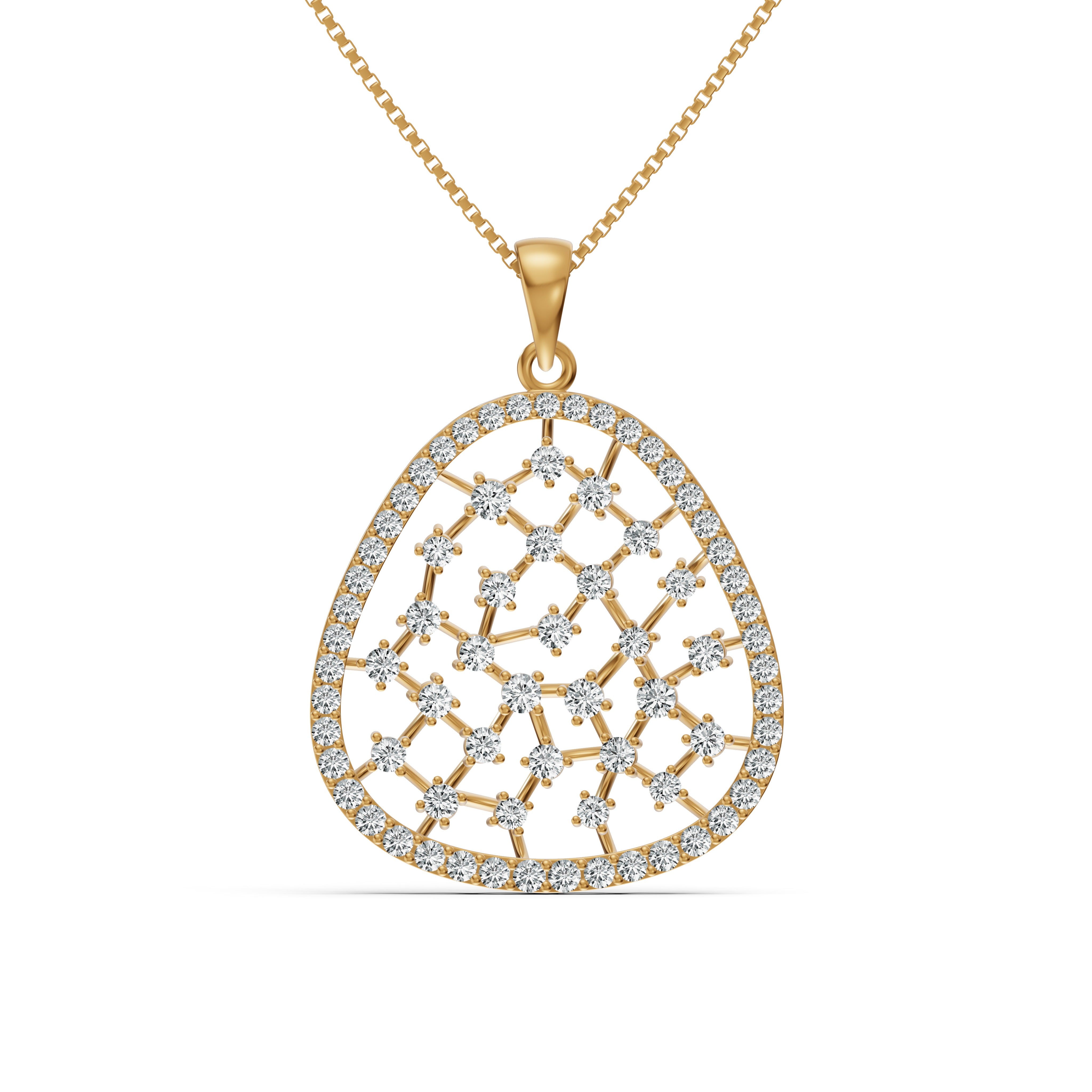 Untamed Triangular Mesh Diamond Pendant