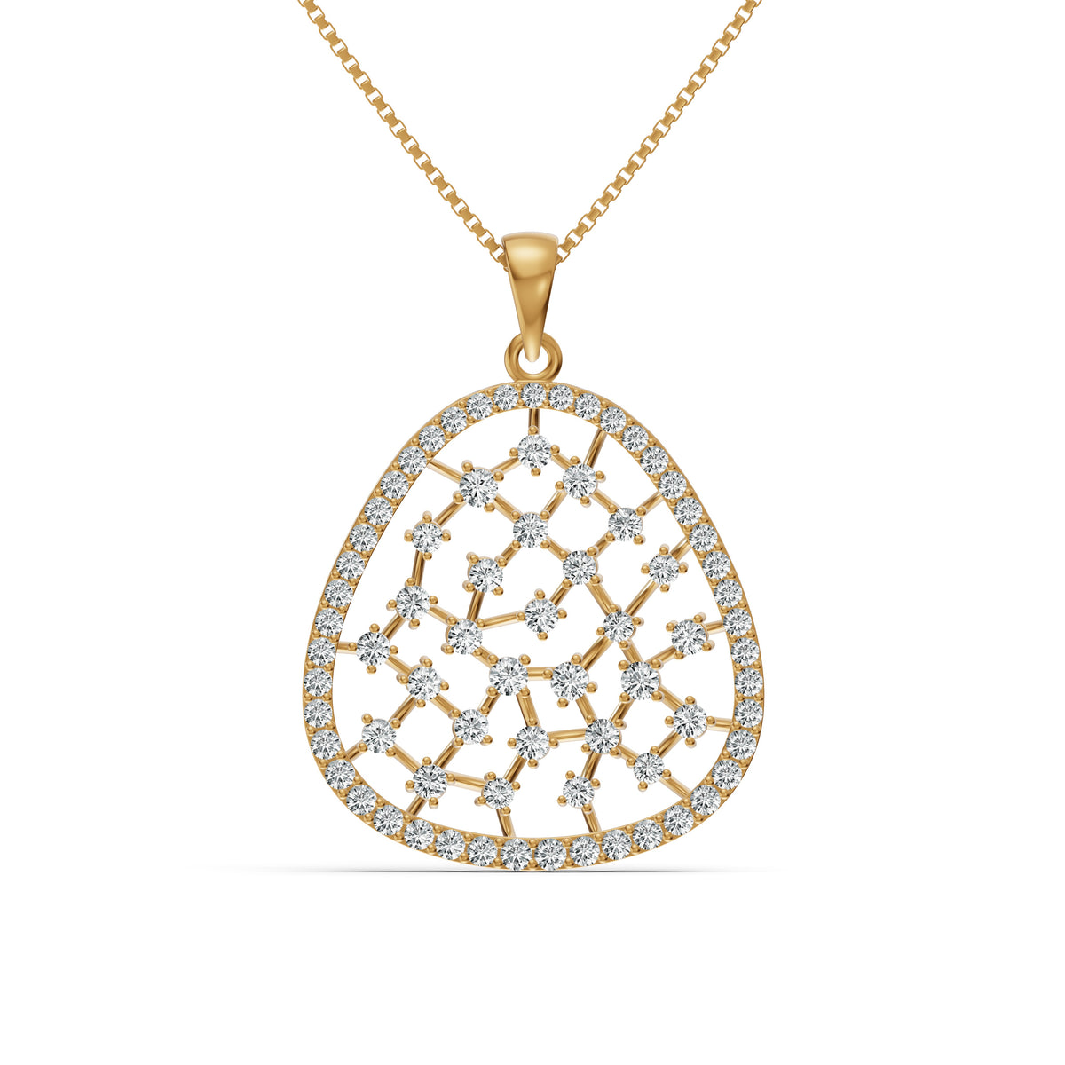 Untamed Triangular Mesh Diamond Pendant