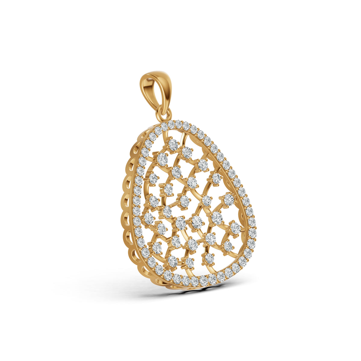Untamed Triangular Mesh Diamond Pendant