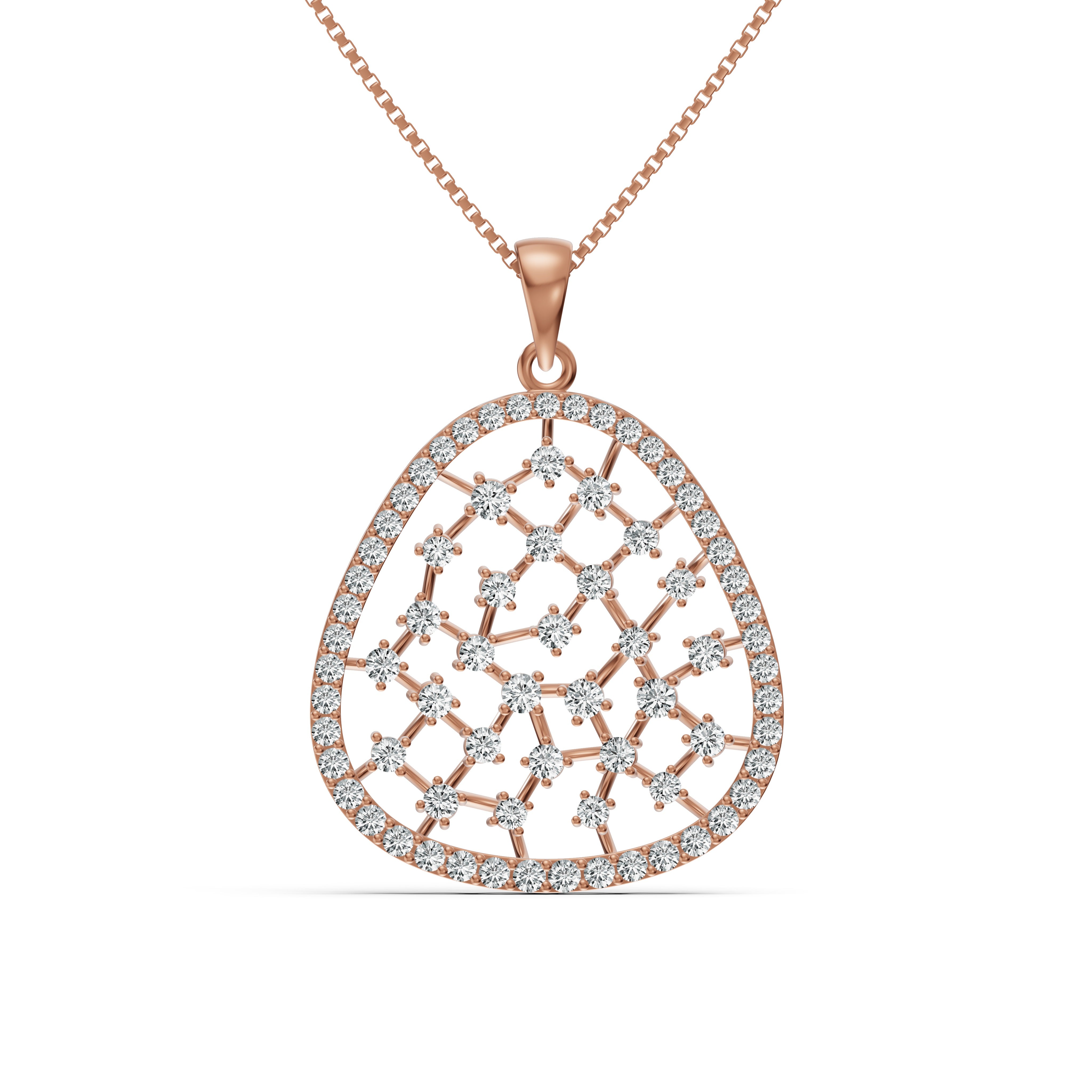 Untamed Triangular Mesh Diamond Pendant