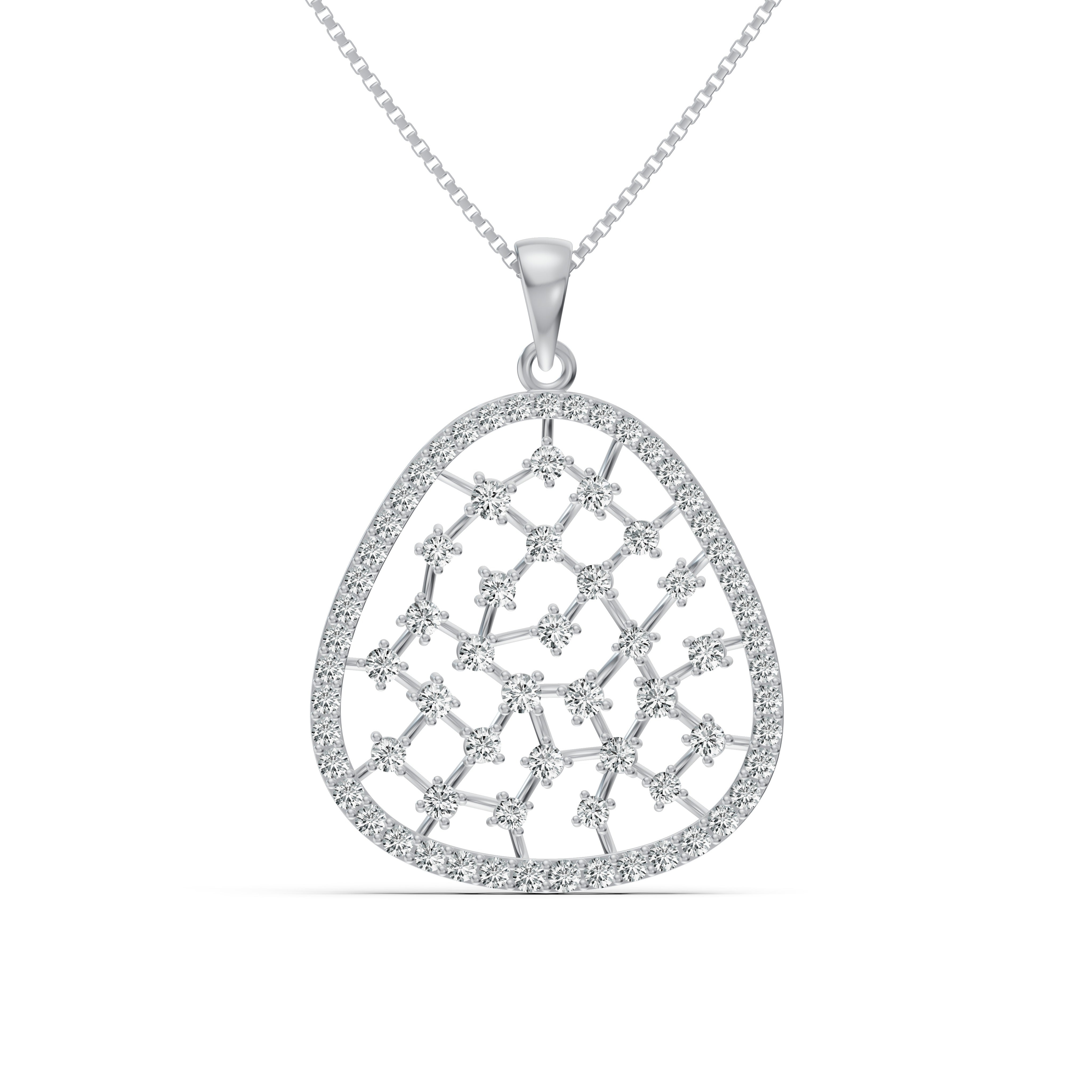 Untamed Triangular Mesh Diamond Pendant