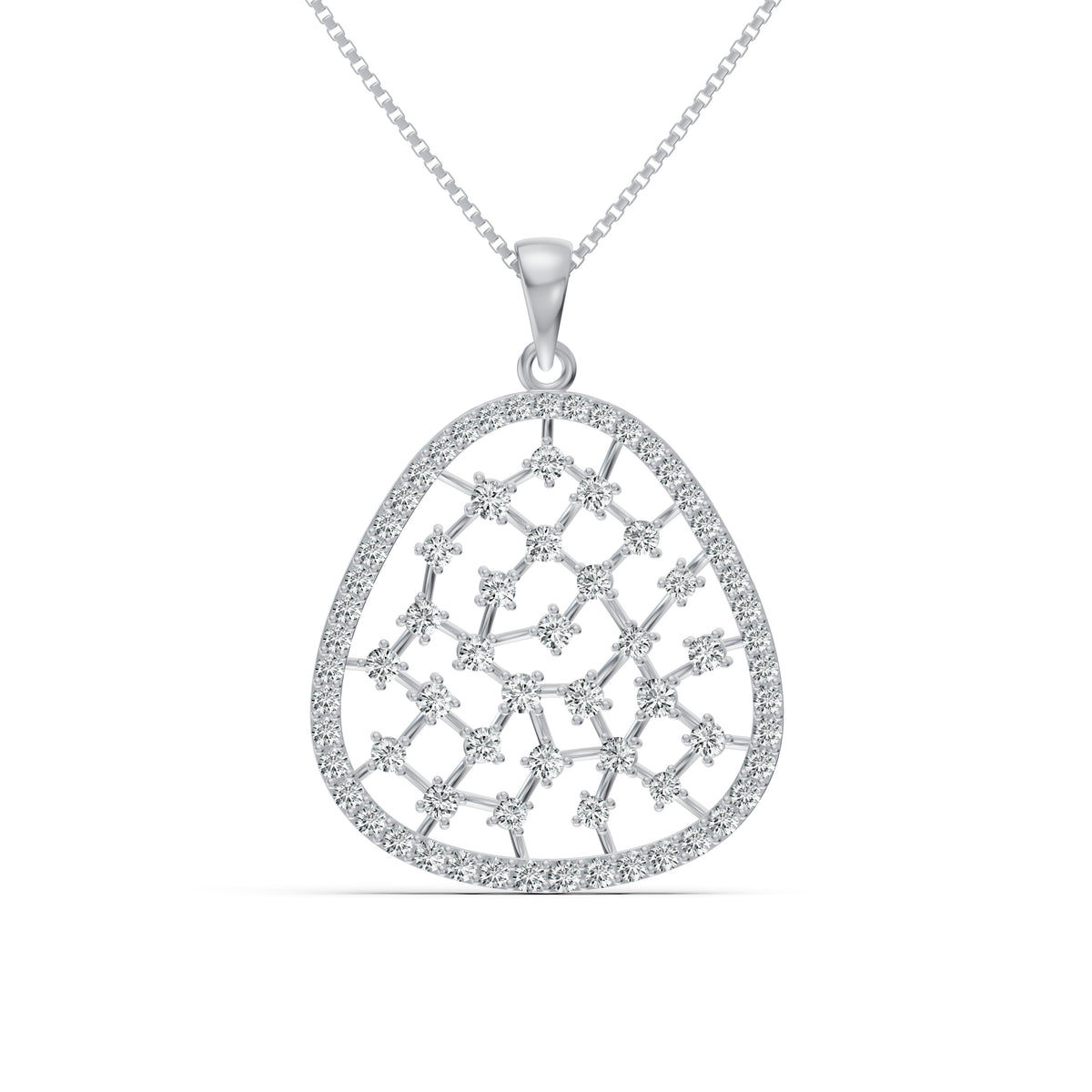 Untamed Triangular Mesh Diamond Pendant