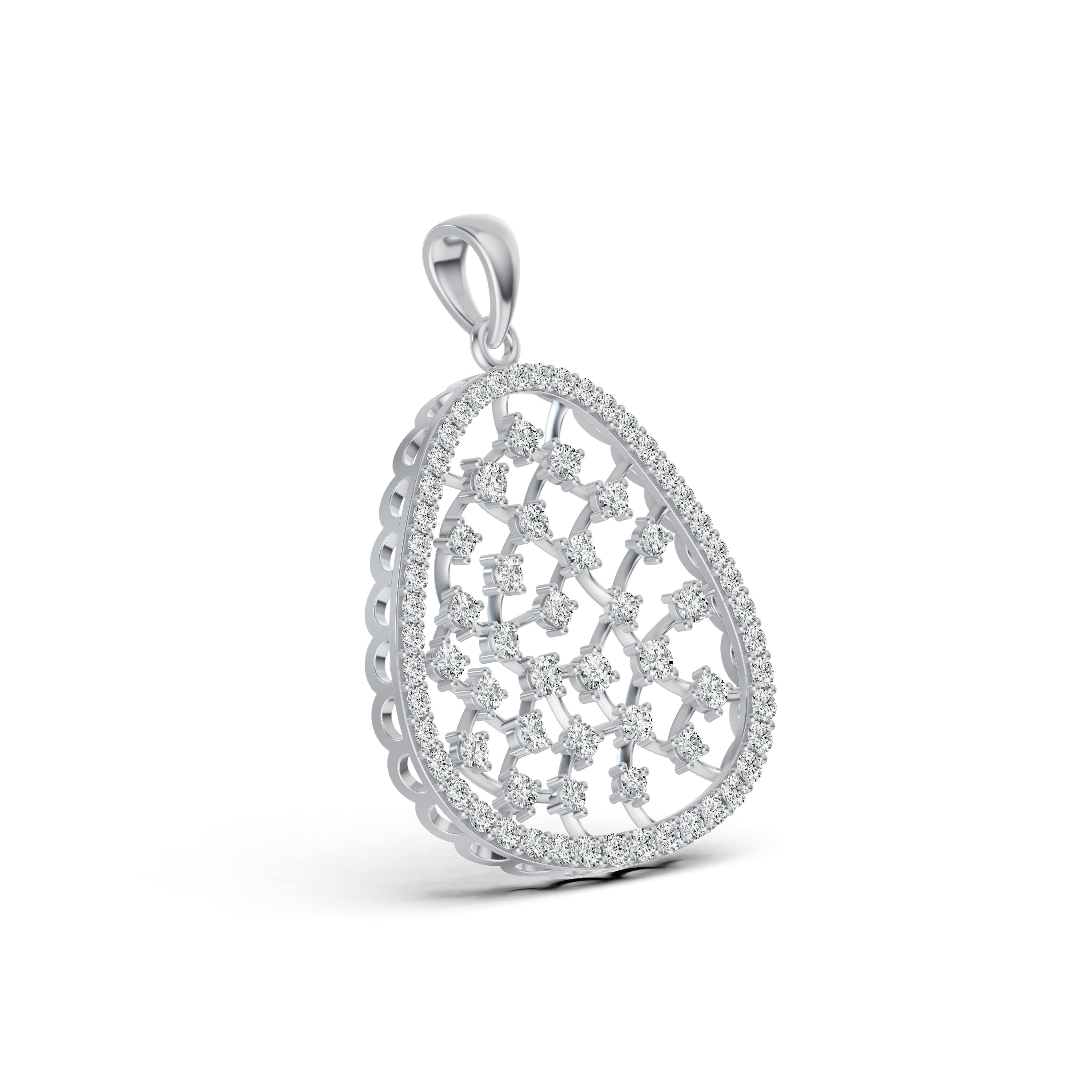Untamed Triangular Mesh Diamond Pendant