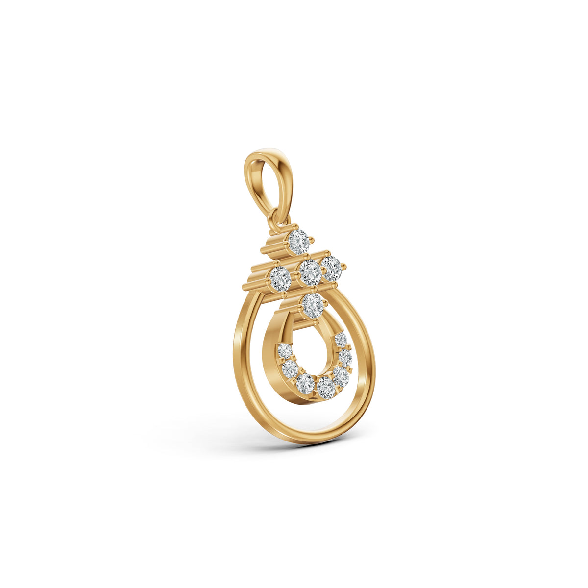 Halo Teardrop Diamond Pendant