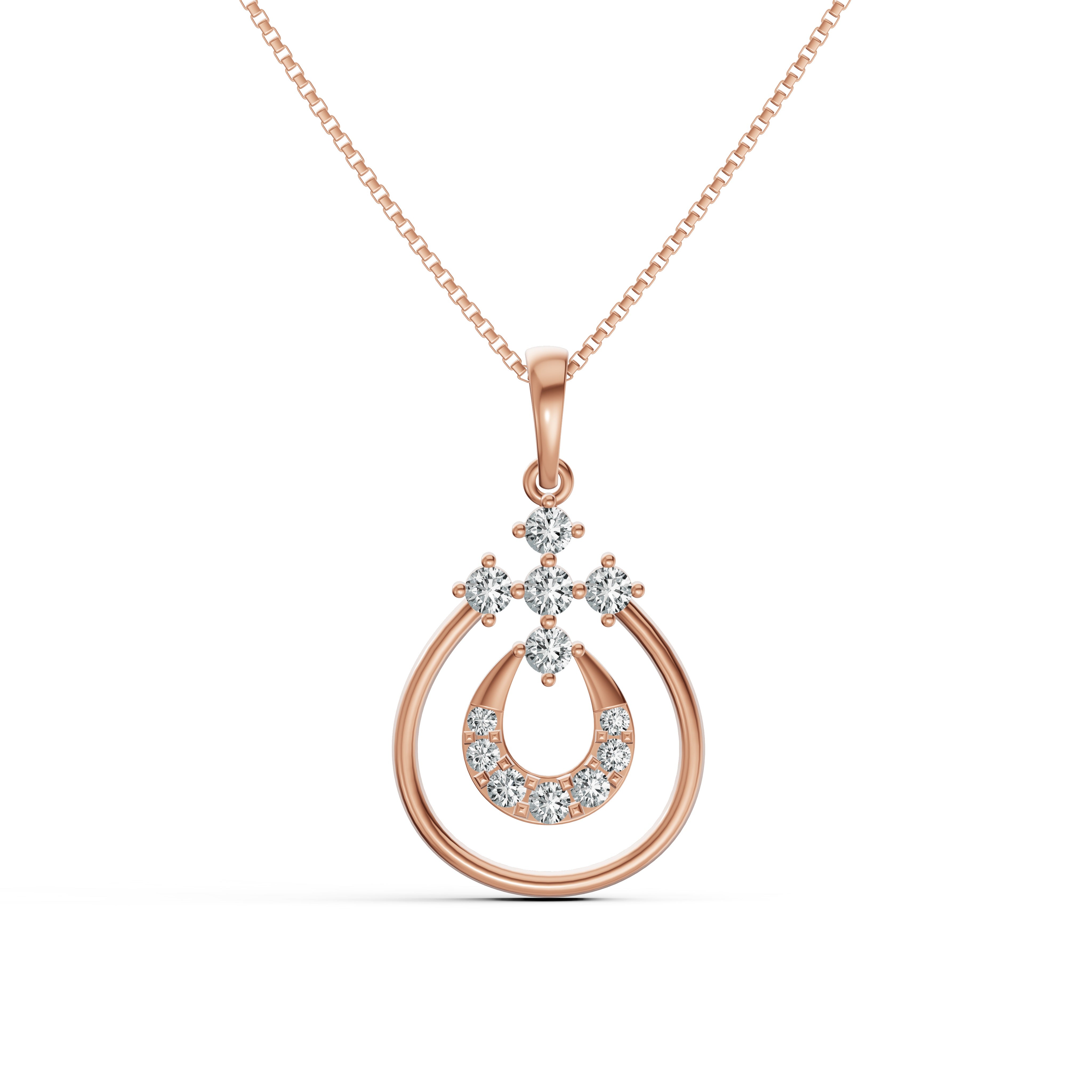 Halo Teardrop Diamond Pendant
