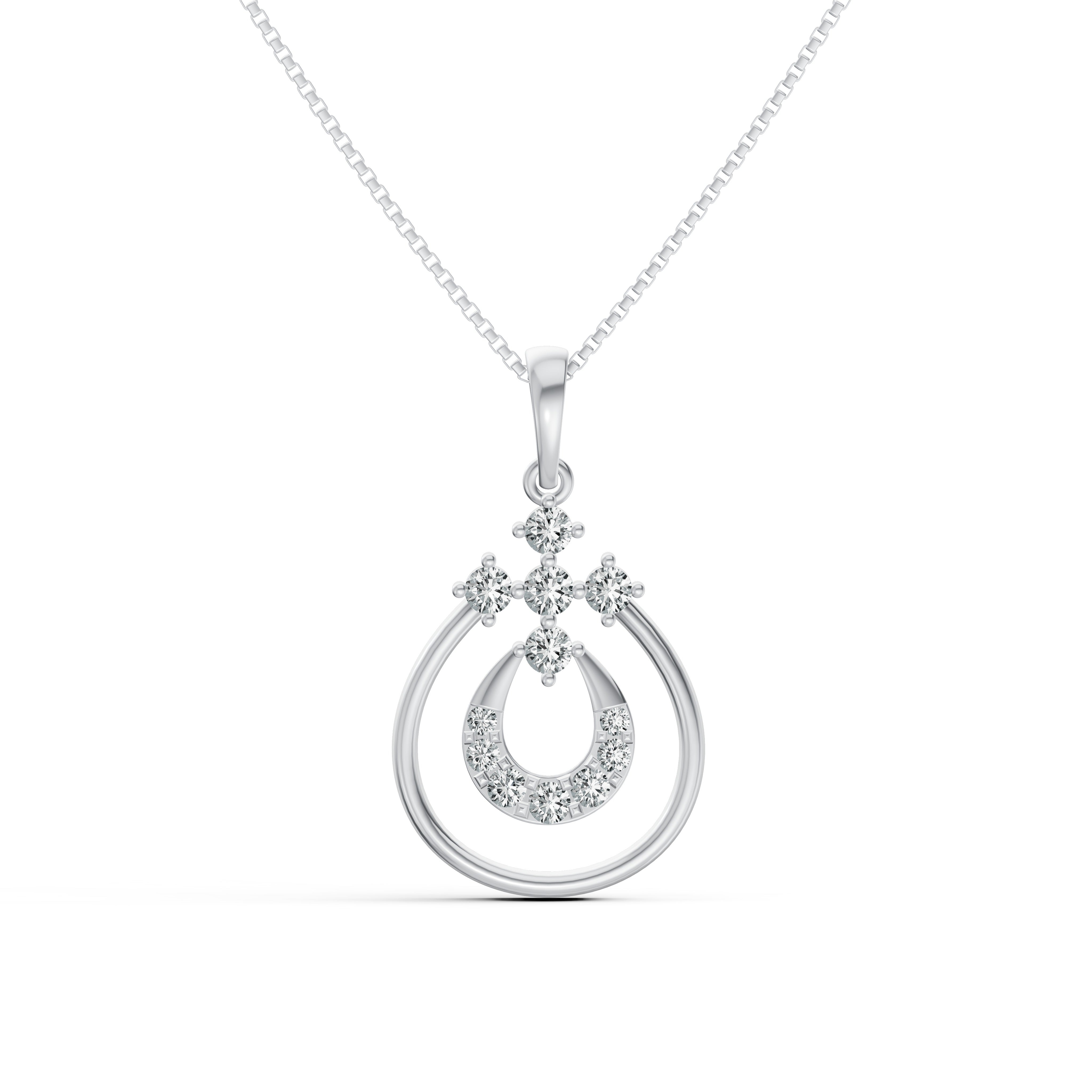 Halo Teardrop Diamond Pendant