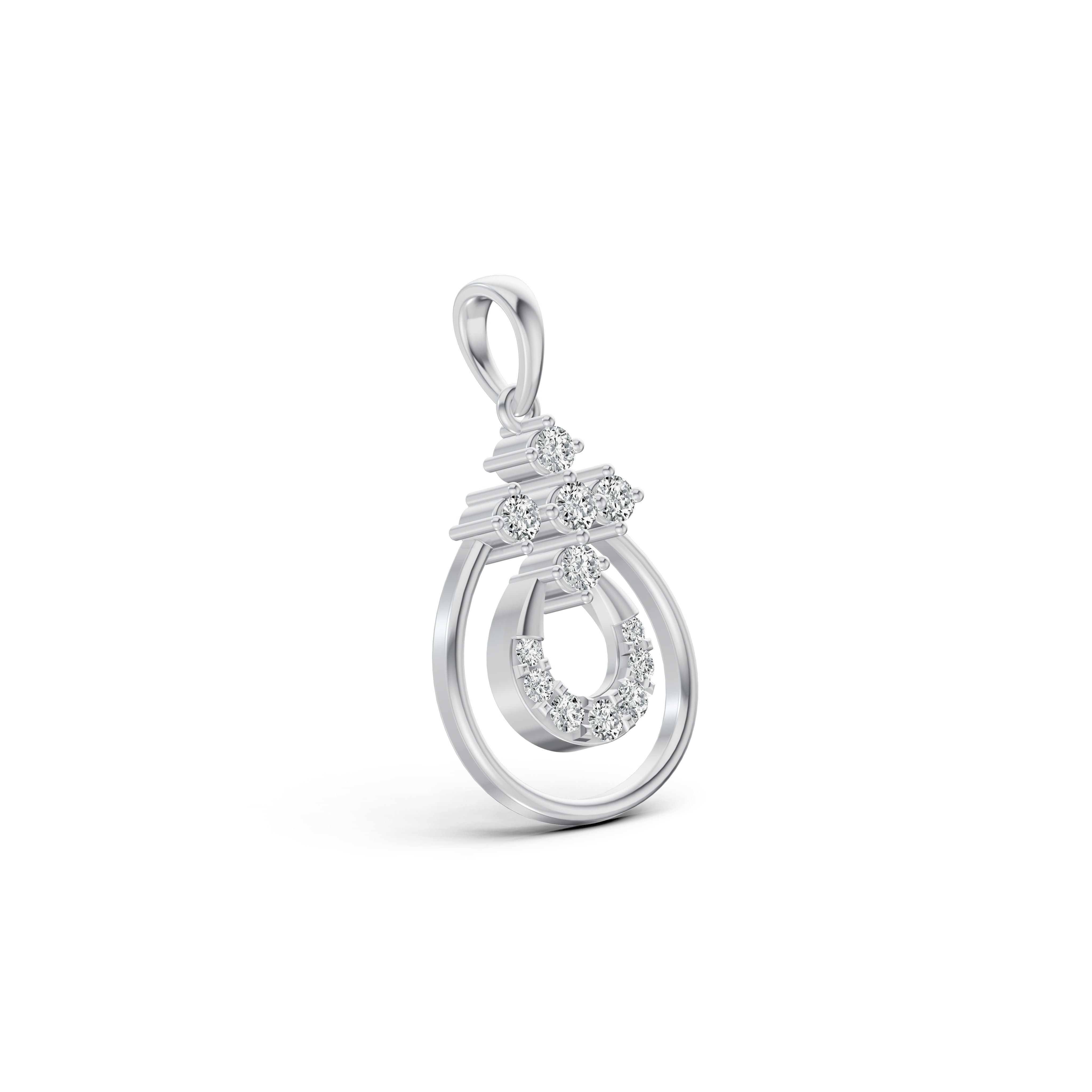 Halo Teardrop Diamond Pendant