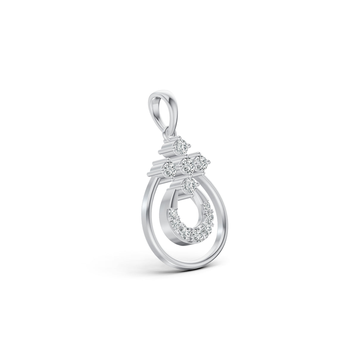 Halo Teardrop Diamond Pendant
