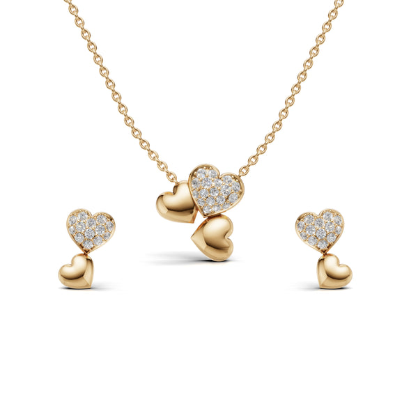 Eternal Hearts Diamond Pendant & Earring Set