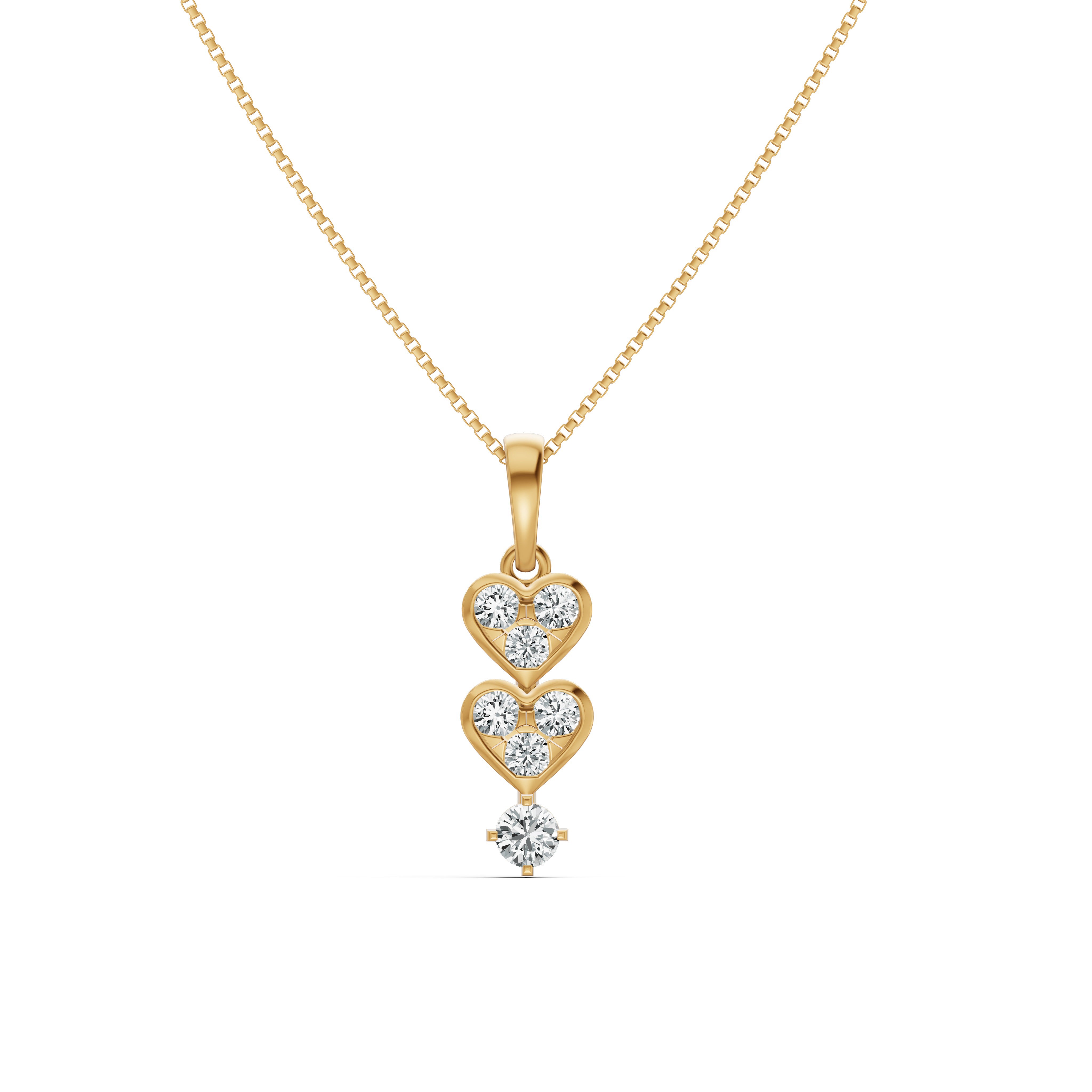 Twin Hearts Diamond Pendant