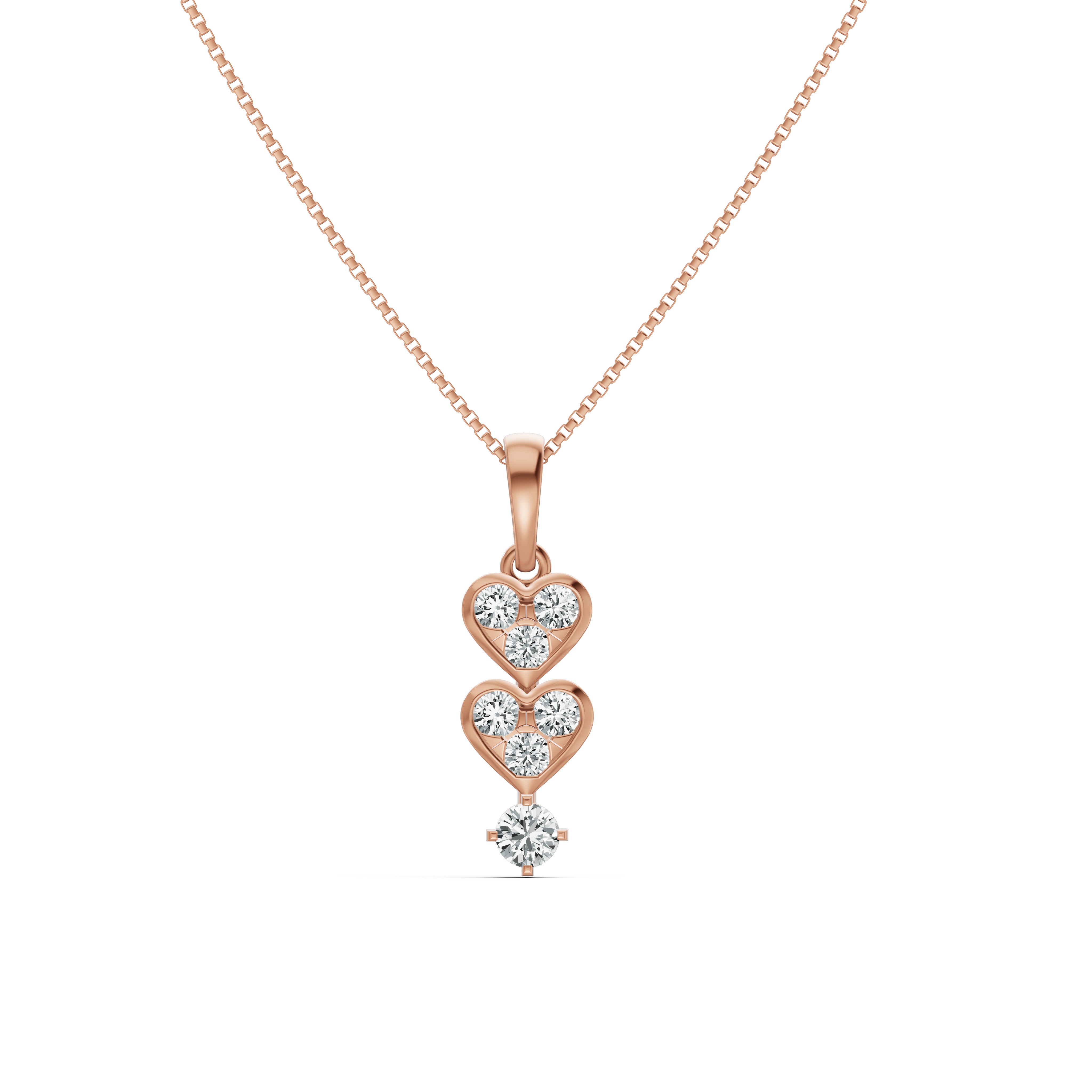 Twin Hearts Diamond Pendant
