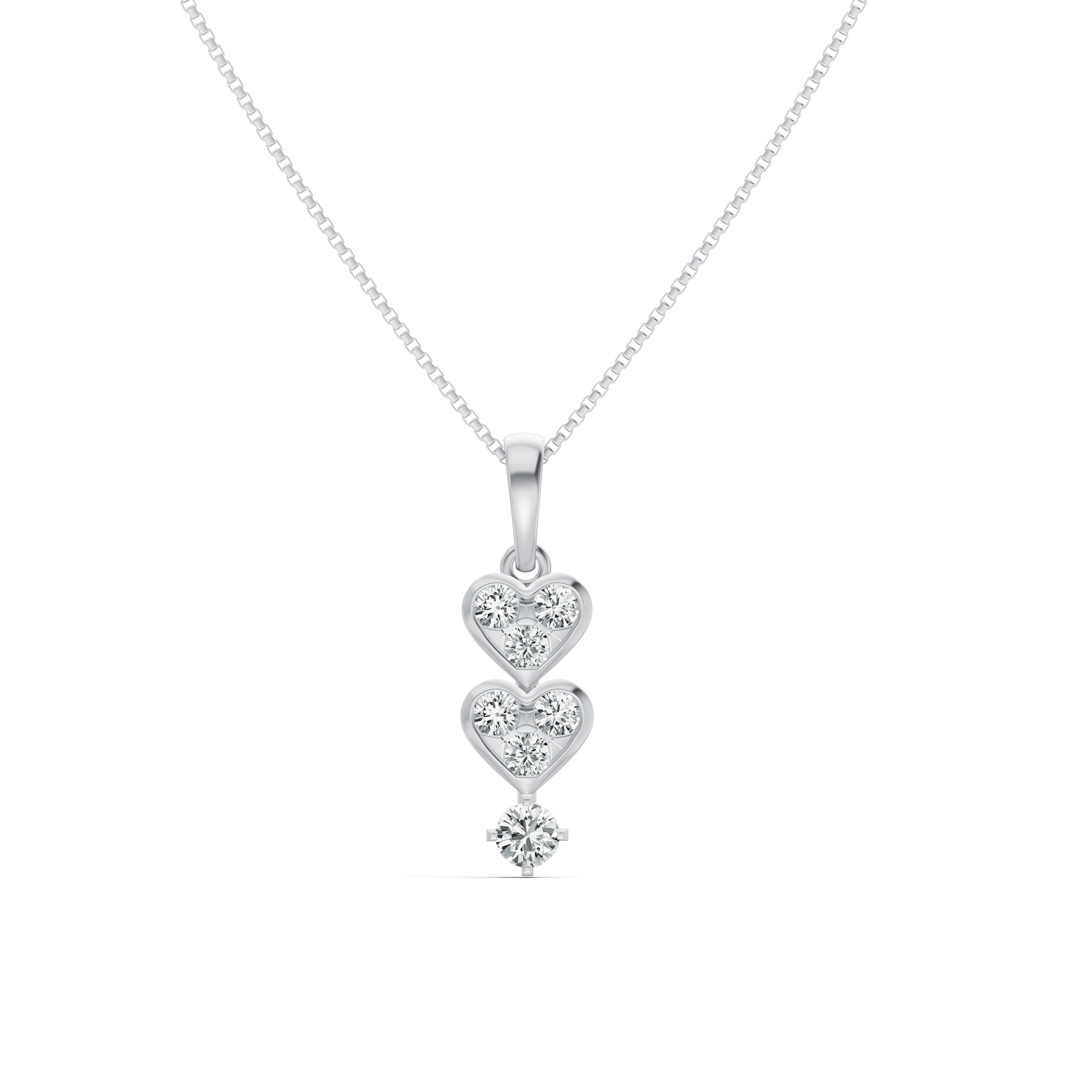 Twin Hearts Diamond Pendant
