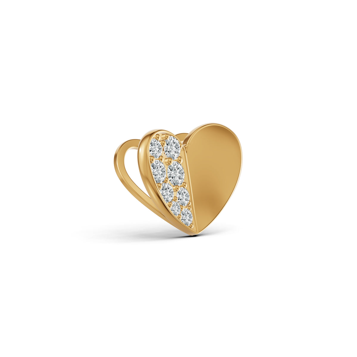 Half Diamond Heart Pendant