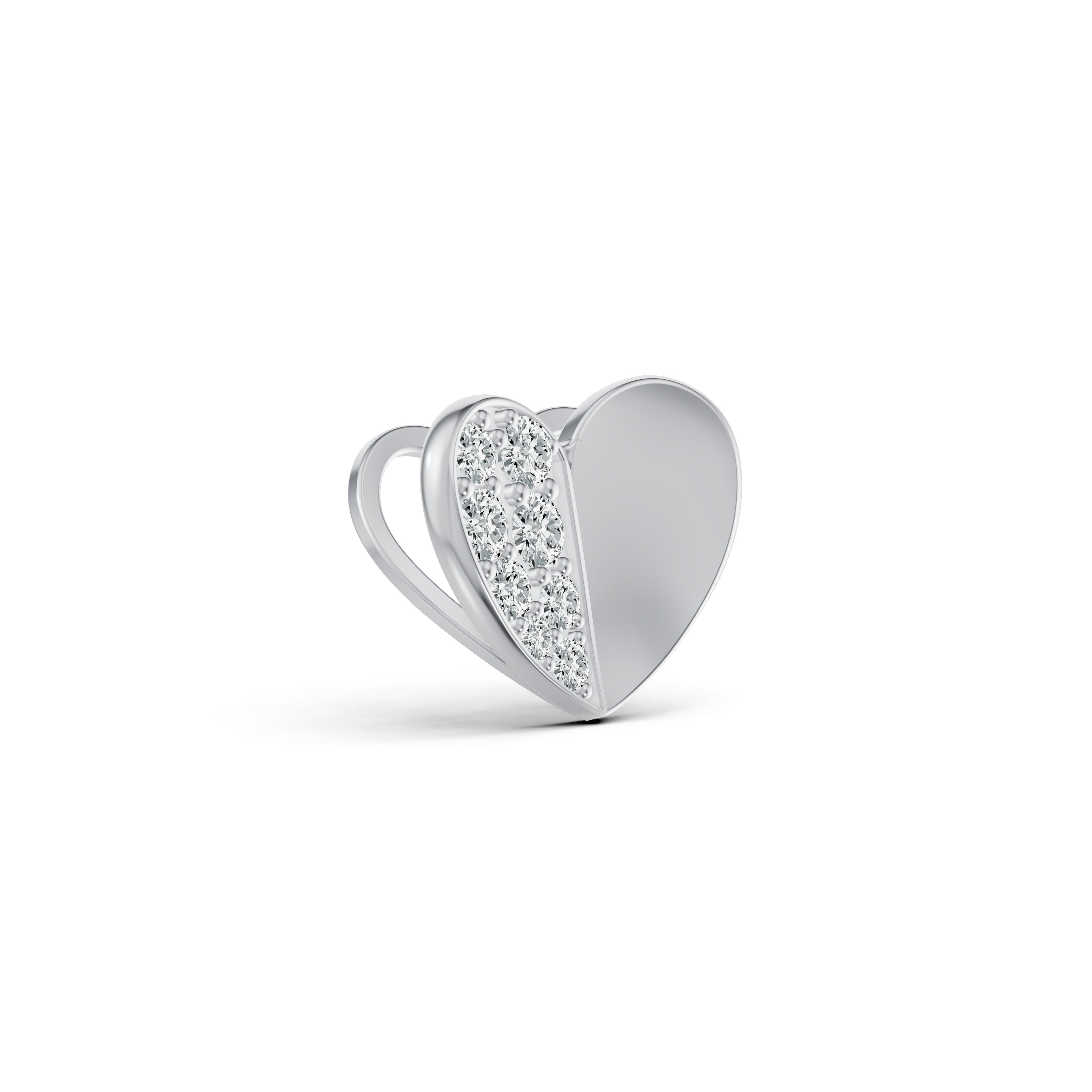 Half Diamond Heart Pendant