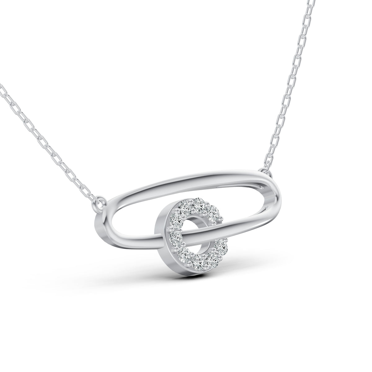 Spinning Circle Diamond Pendant with Chain