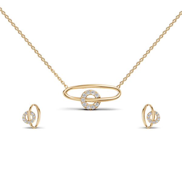 Eternal Link Diamond Pendant & Earring Set