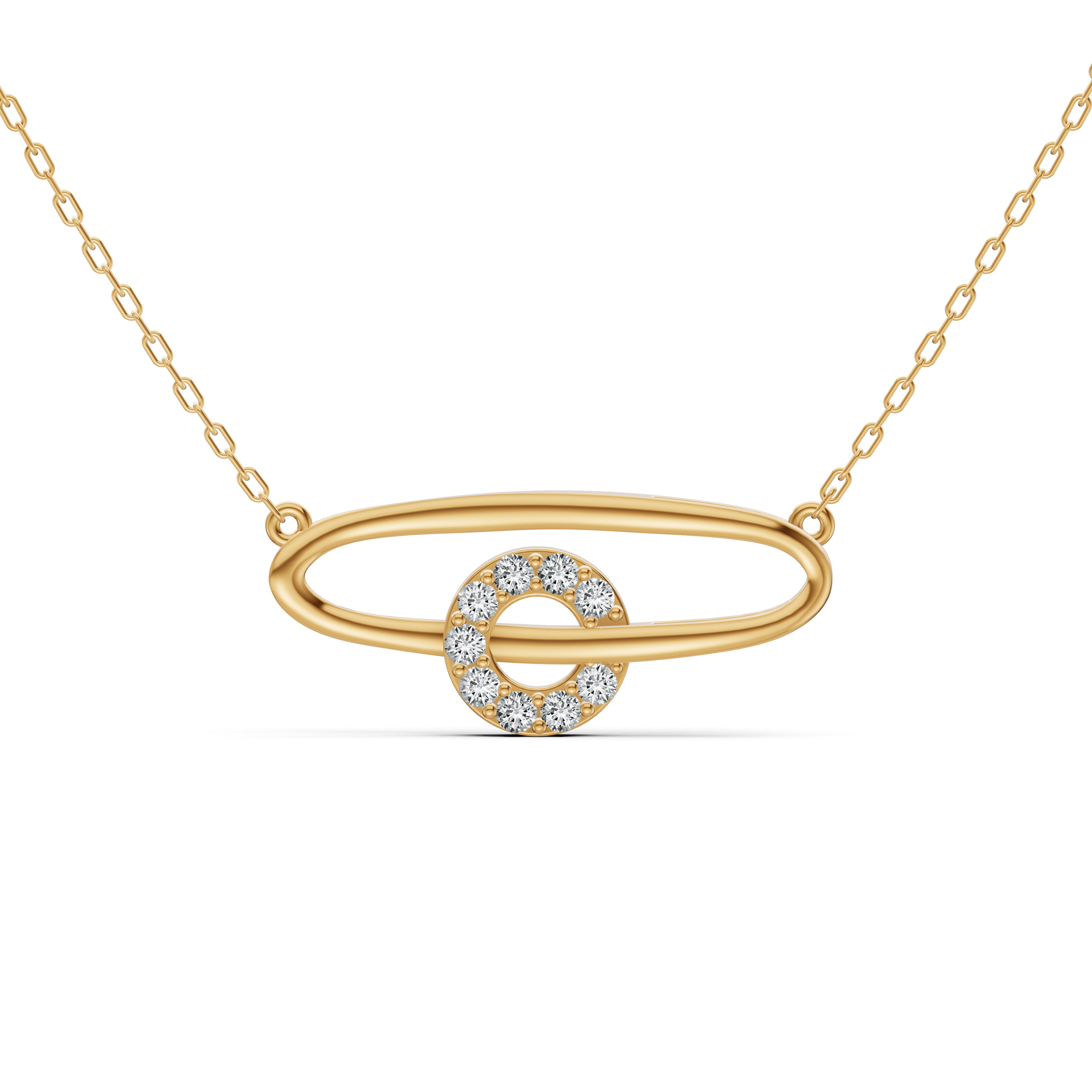 Spinning Circle Diamond Pendant with Chain
