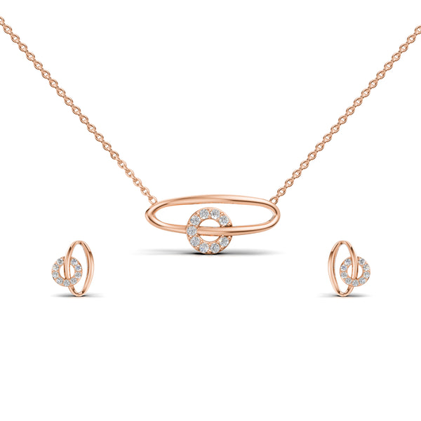 Eternal Link Diamond Pendant & Earring Set