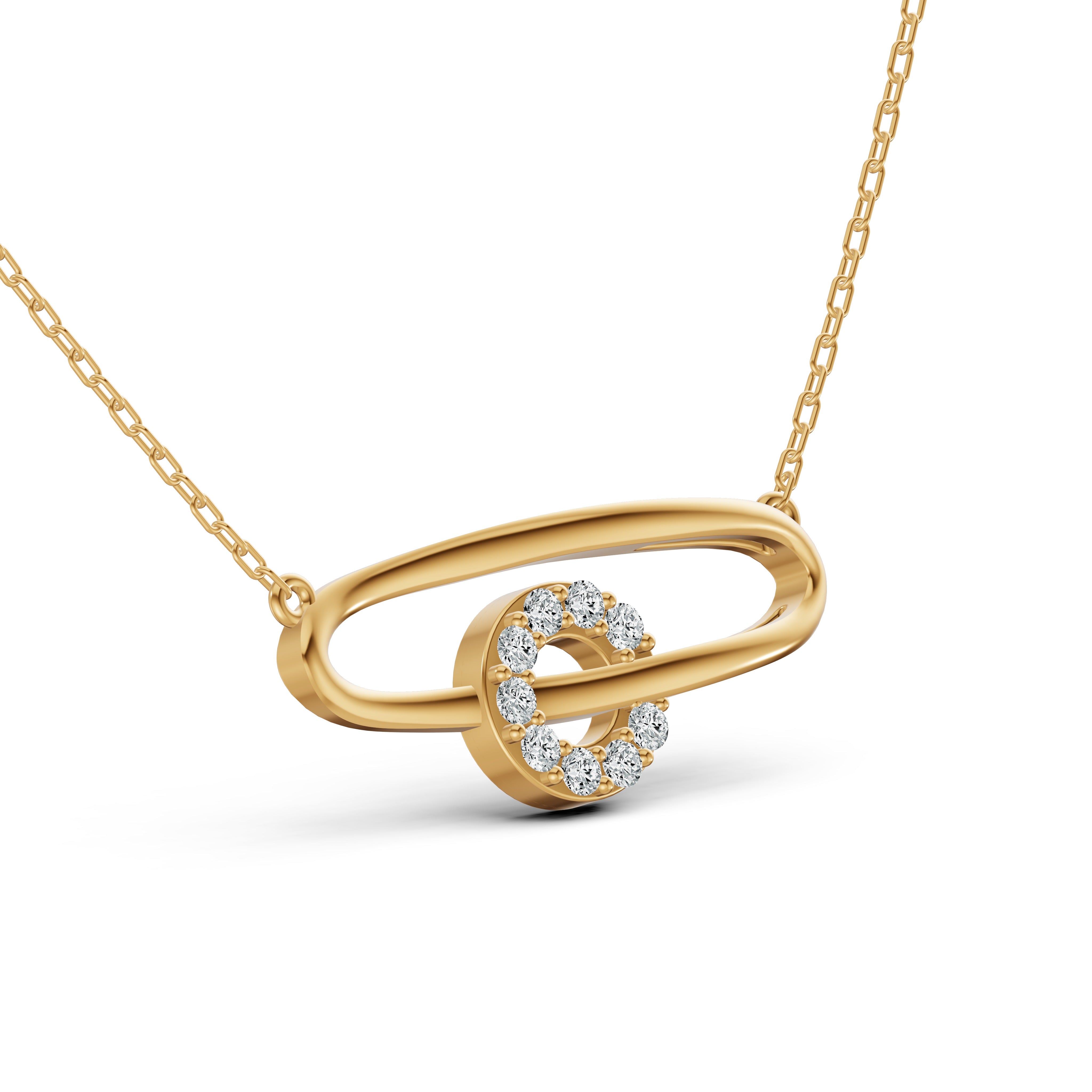 Spinning Circle Diamond Pendant with Chain