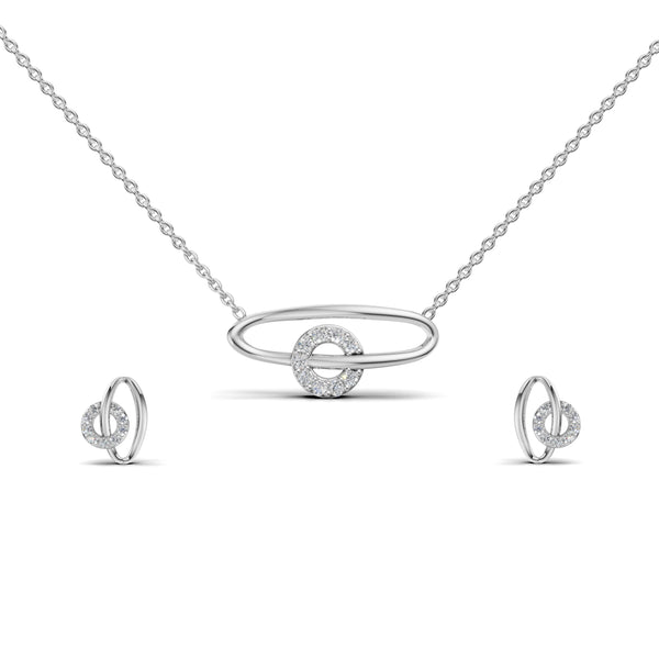 Eternal Link Diamond Pendant & Earring Set