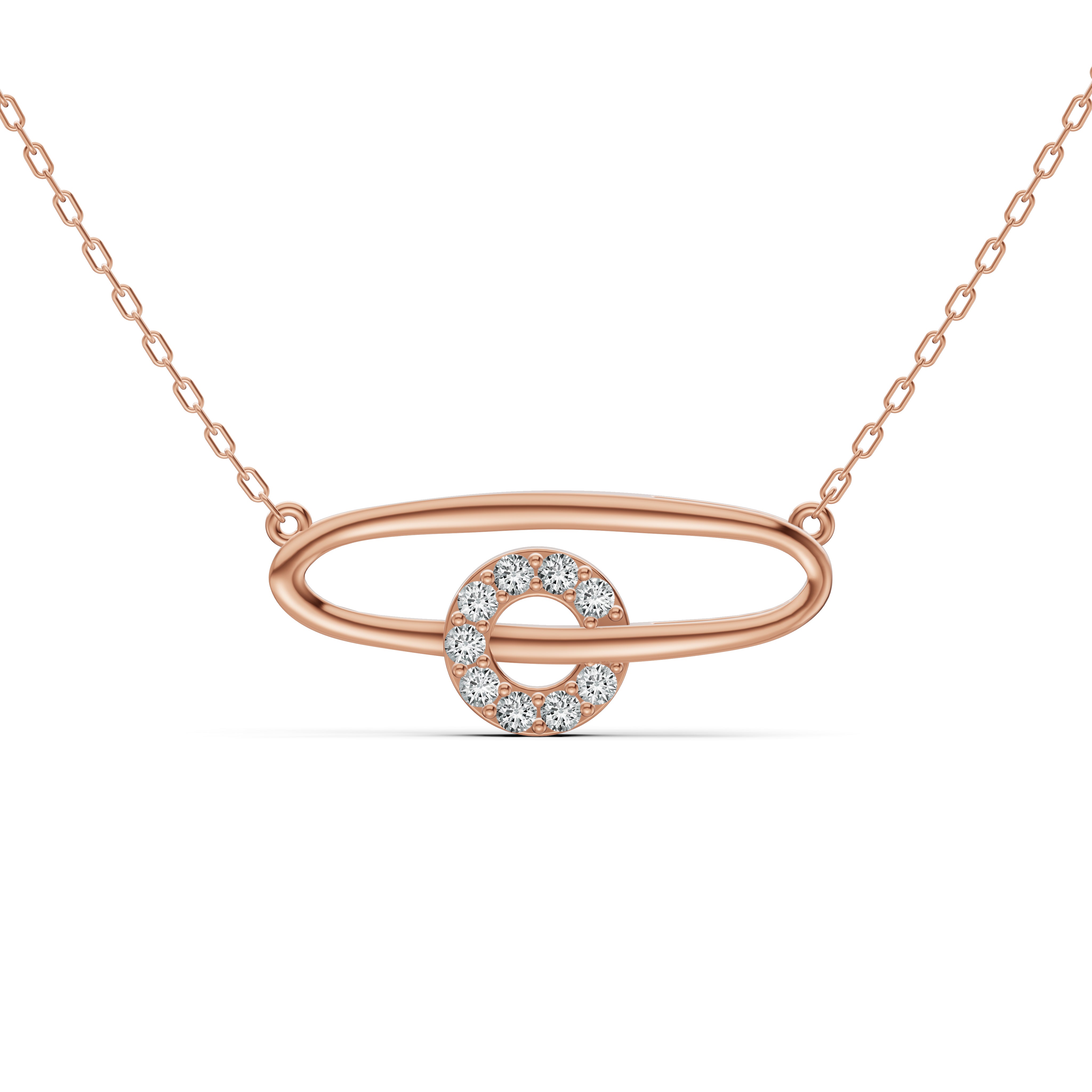 Spinning Circle Diamond Pendant with Chain