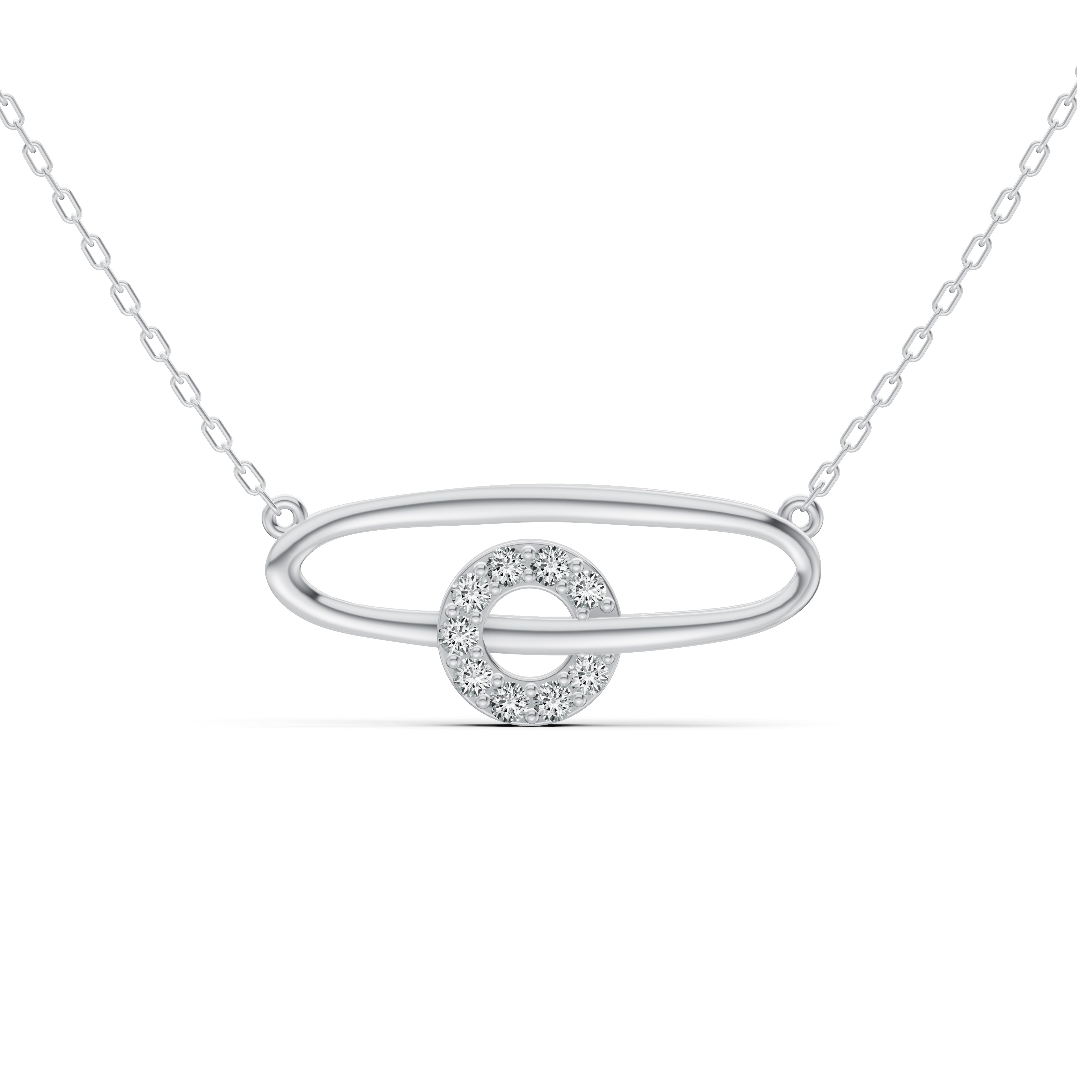 Spinning Circle Diamond Pendant with Chain
