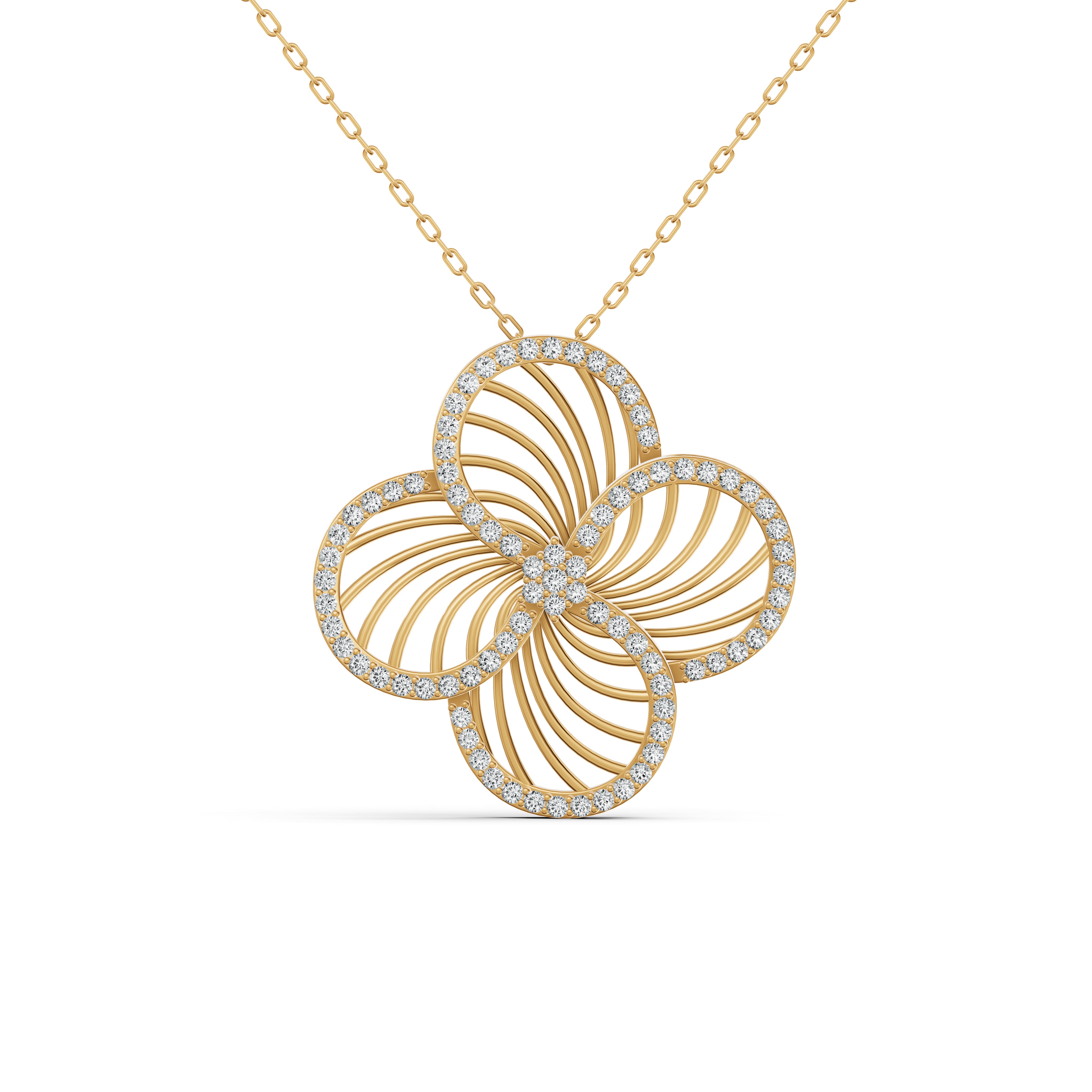 Mesh Rose & Double Infinity Diamond Pendant