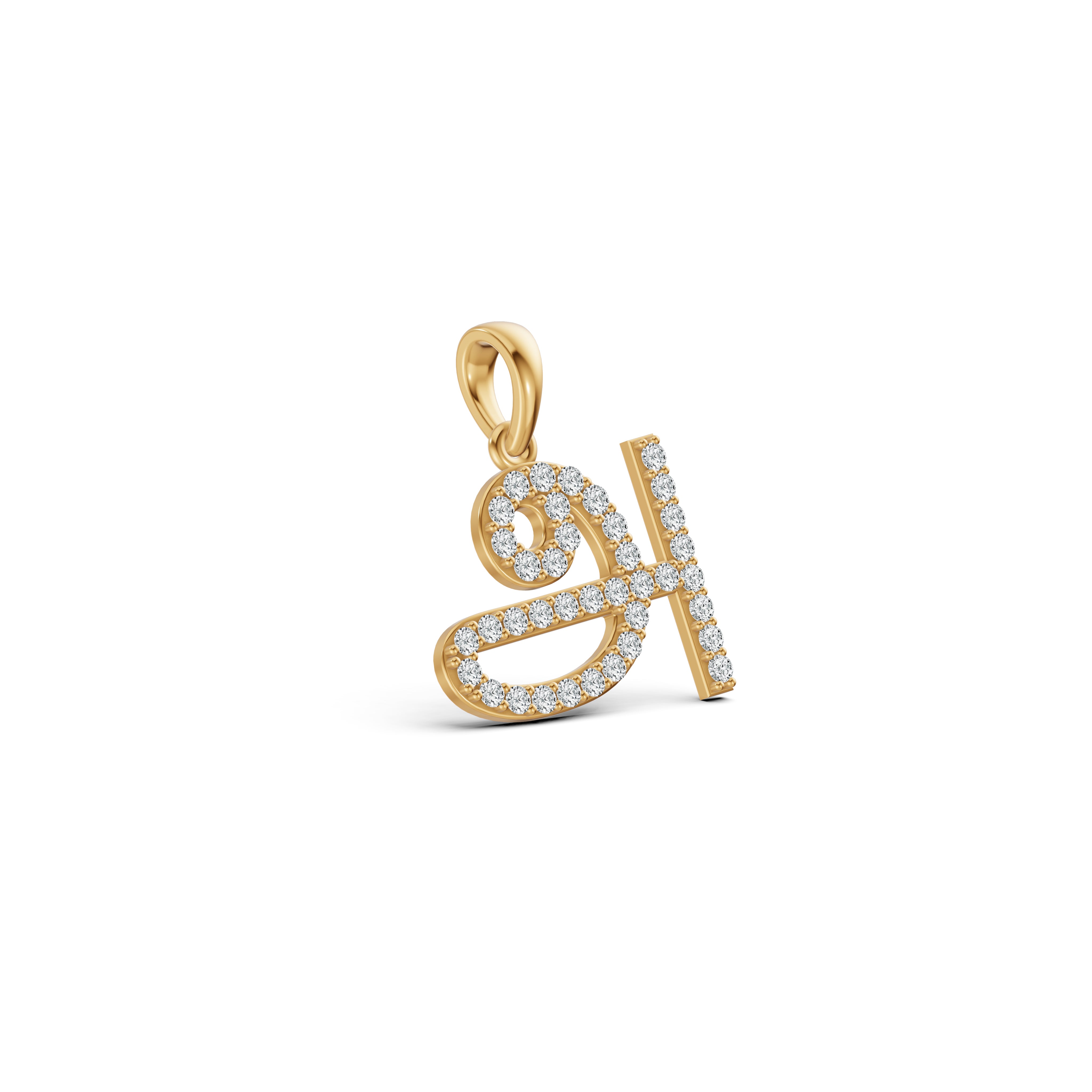 Tamil Initial Diamond Pendant
