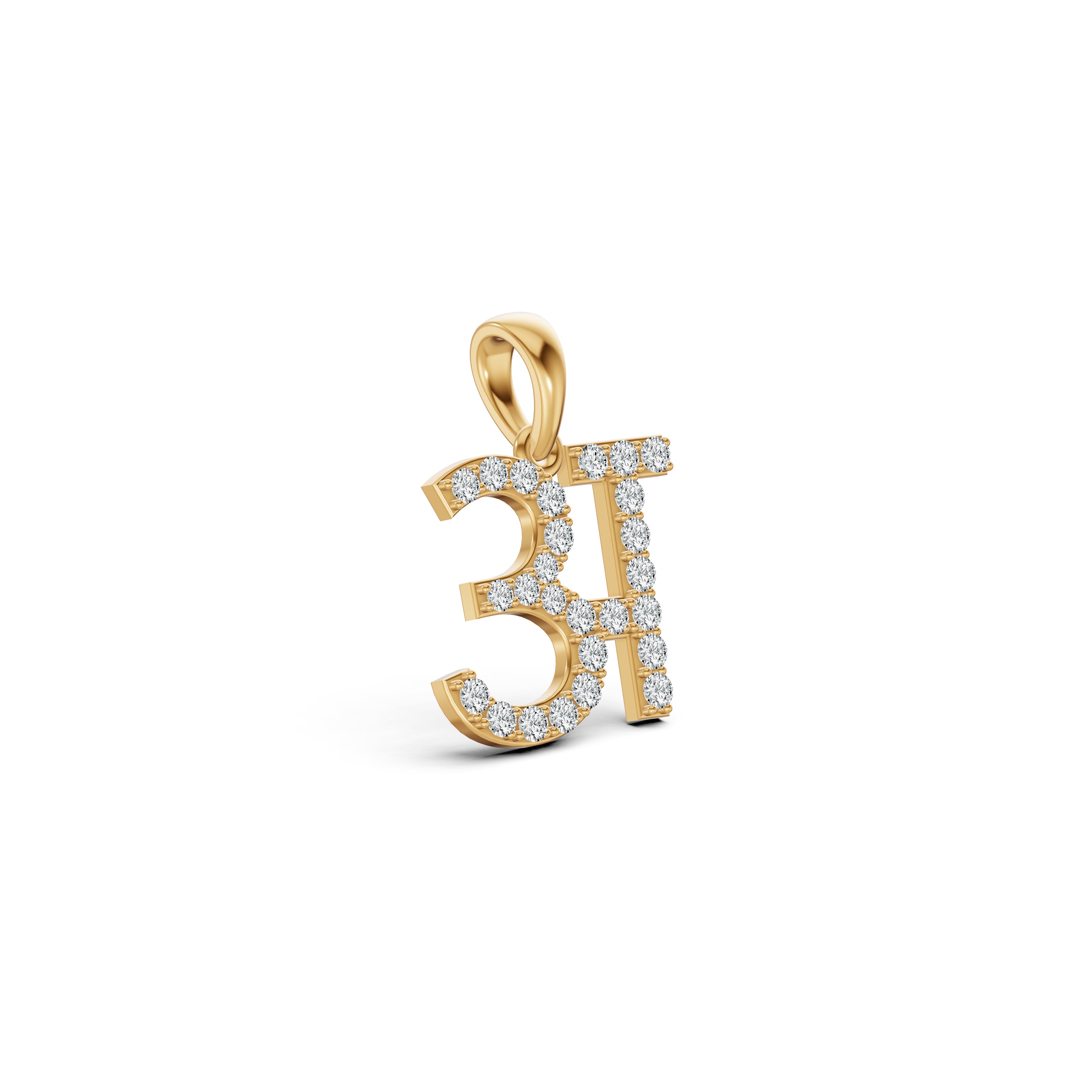 Hindi Initial Diamond Pendant