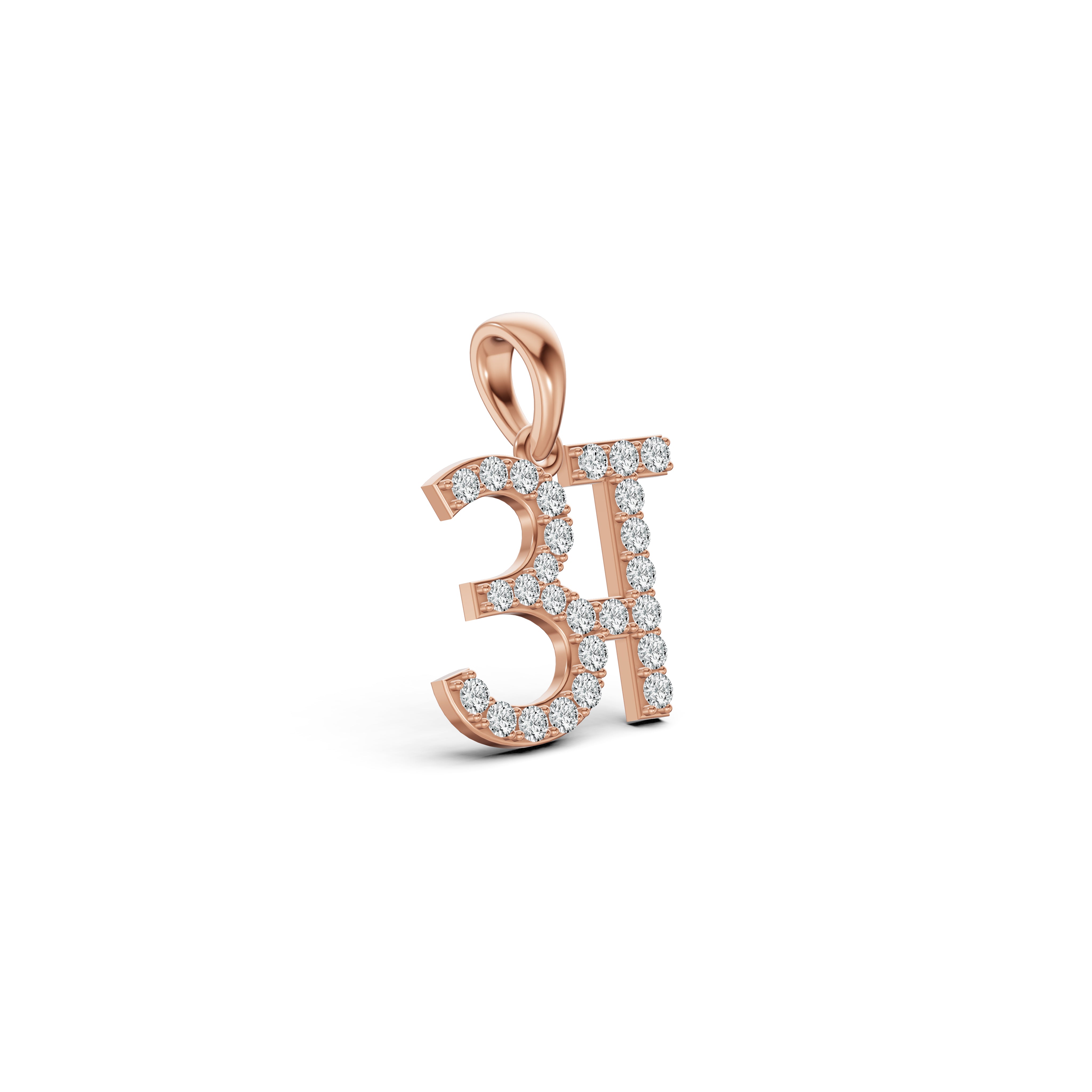 Hindi Initial Diamond Pendant