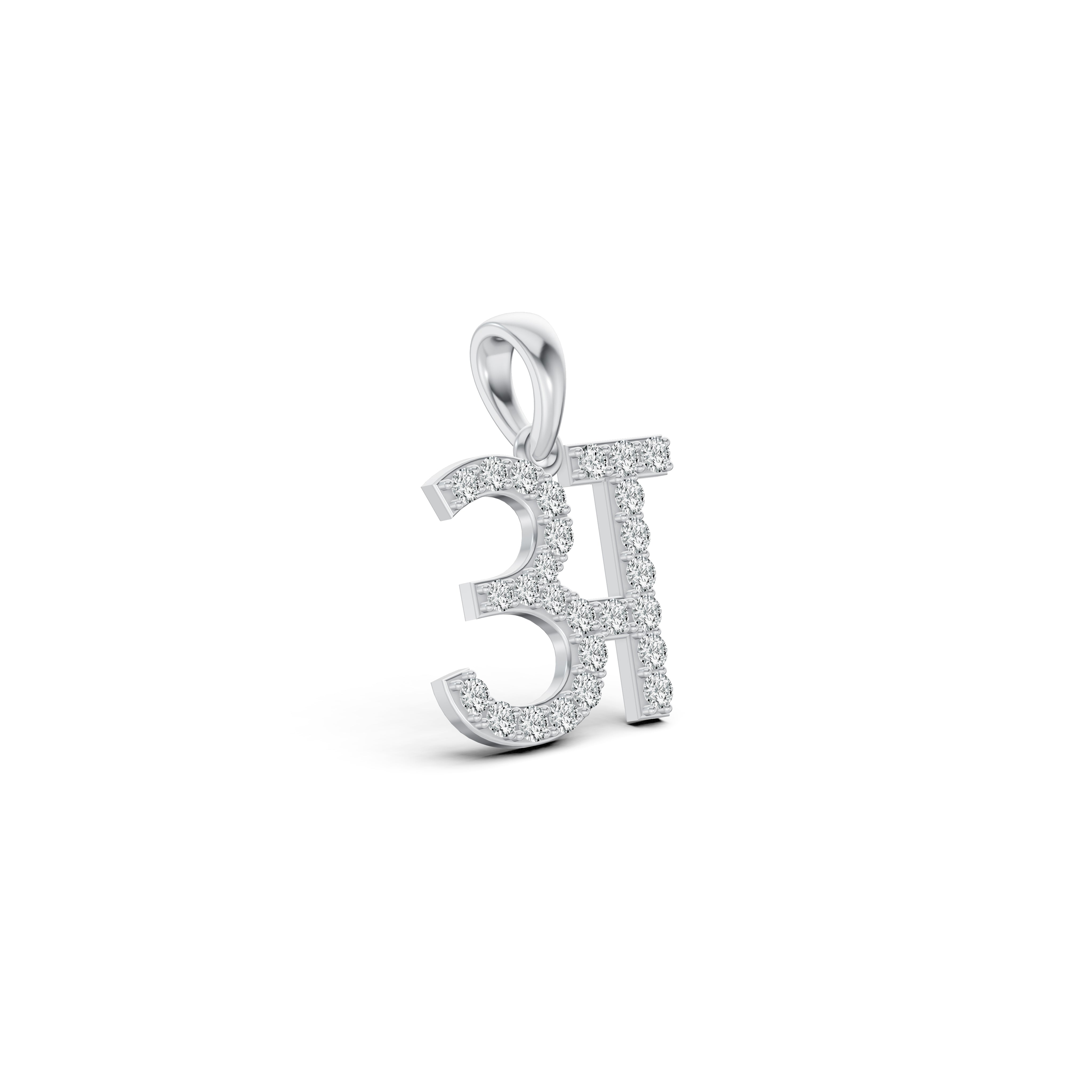 Hindi Initial Diamond Pendant