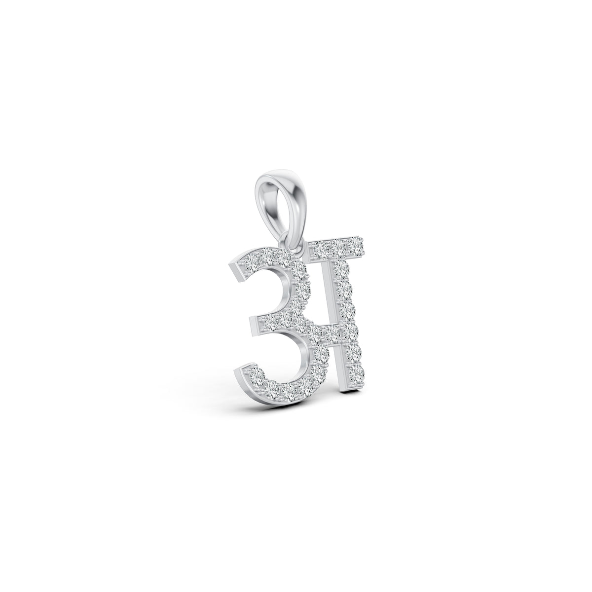 Hindi Initial Diamond Pendant