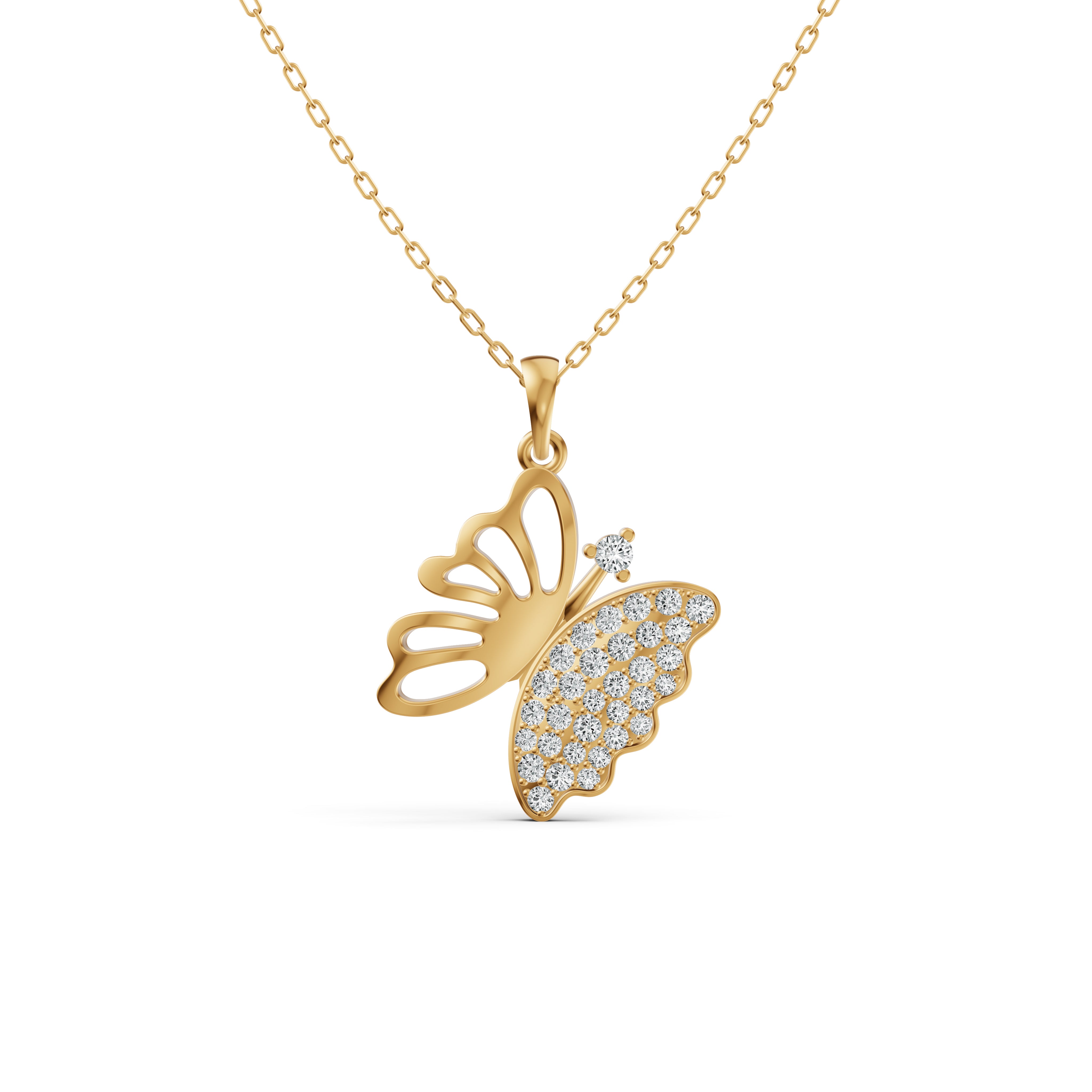 Open Butterfly Diamond Pendant