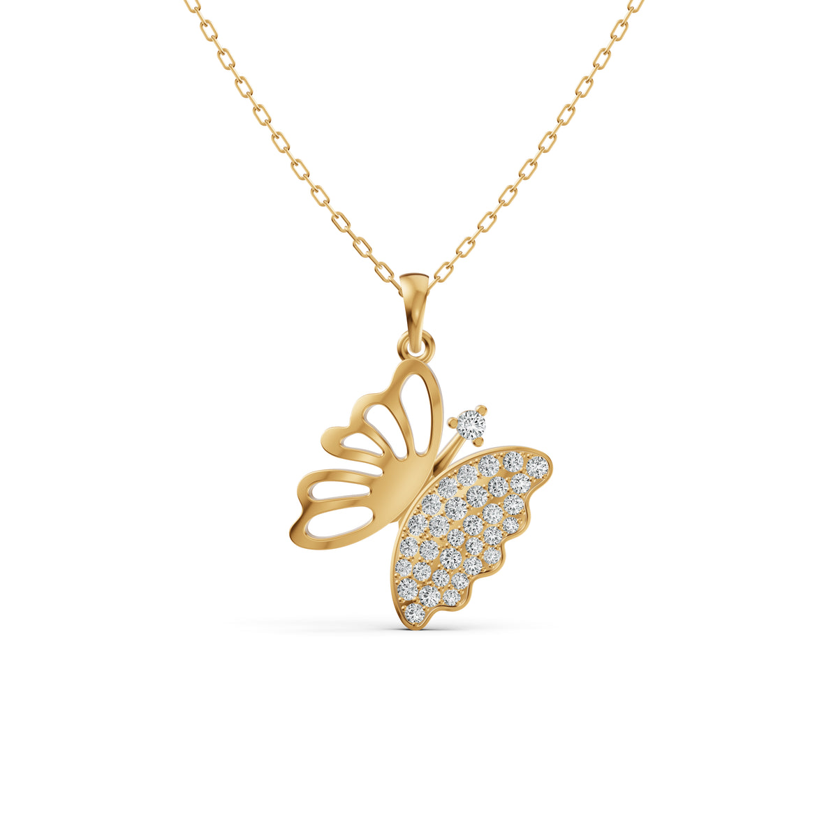 Open Butterfly Diamond Pendant