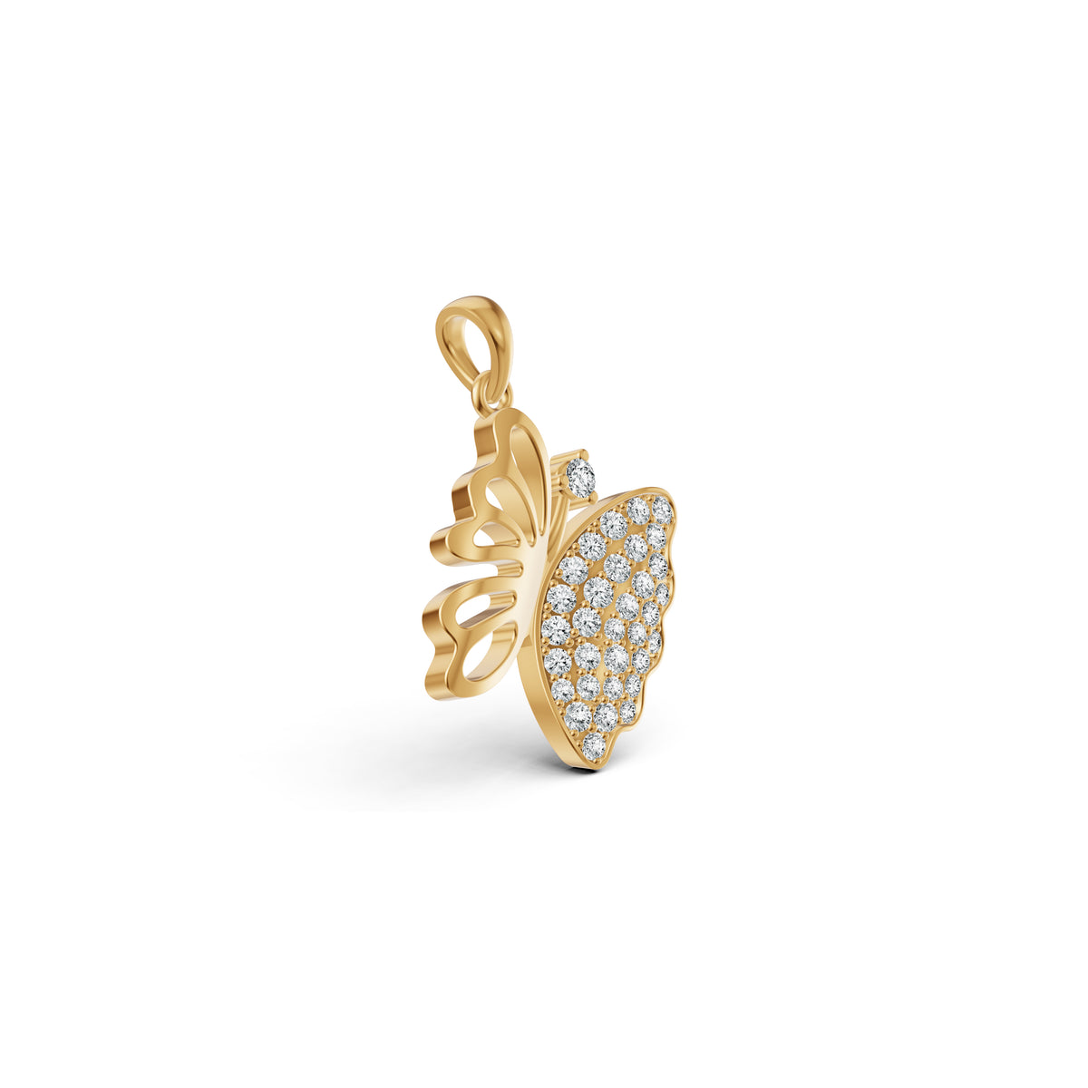 Open Butterfly Diamond Pendant