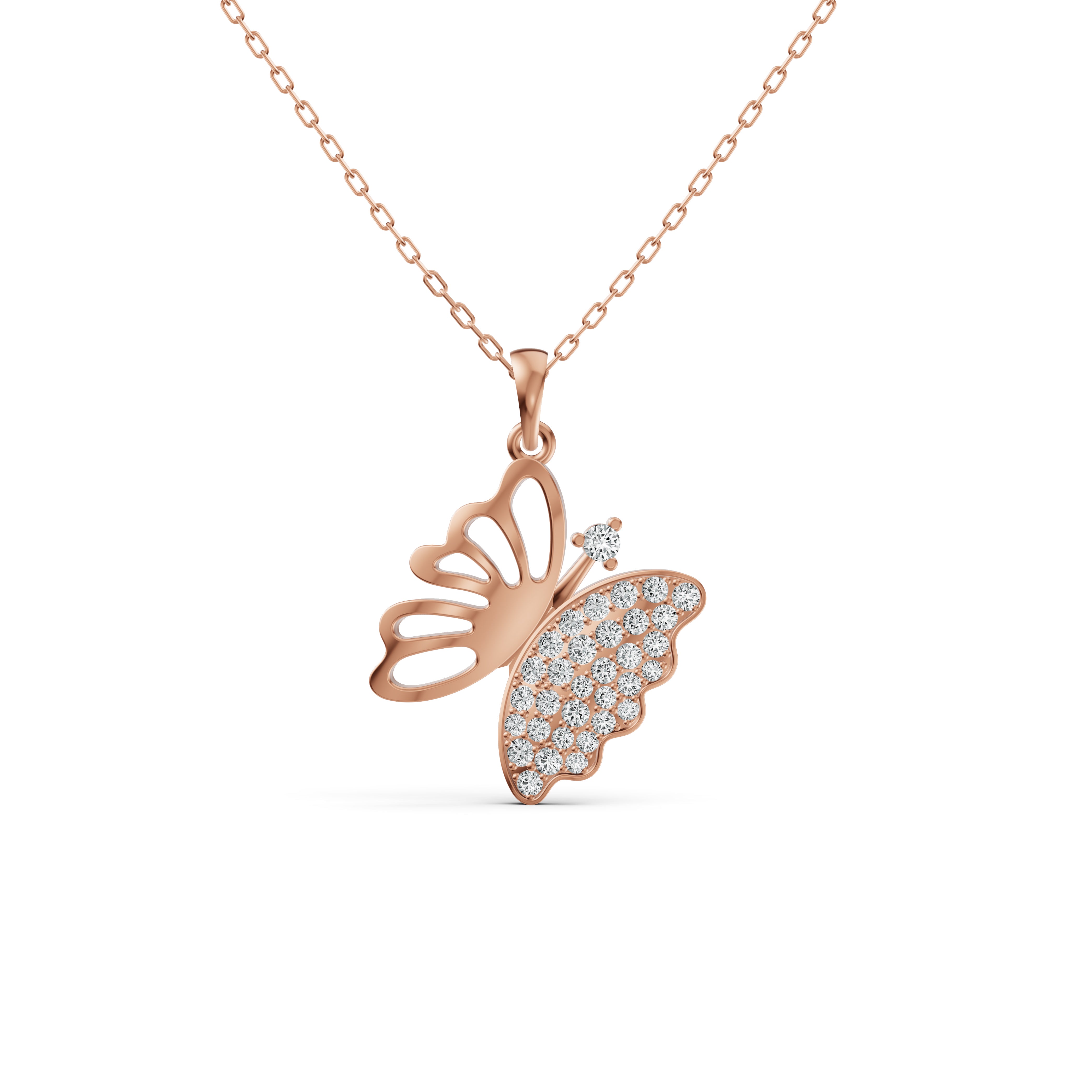 Open Butterfly Diamond Pendant