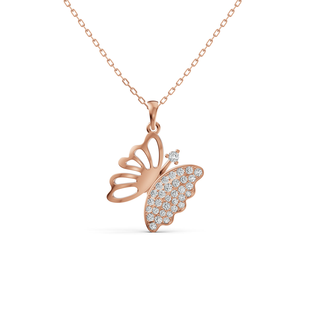 Open Butterfly Diamond Pendant