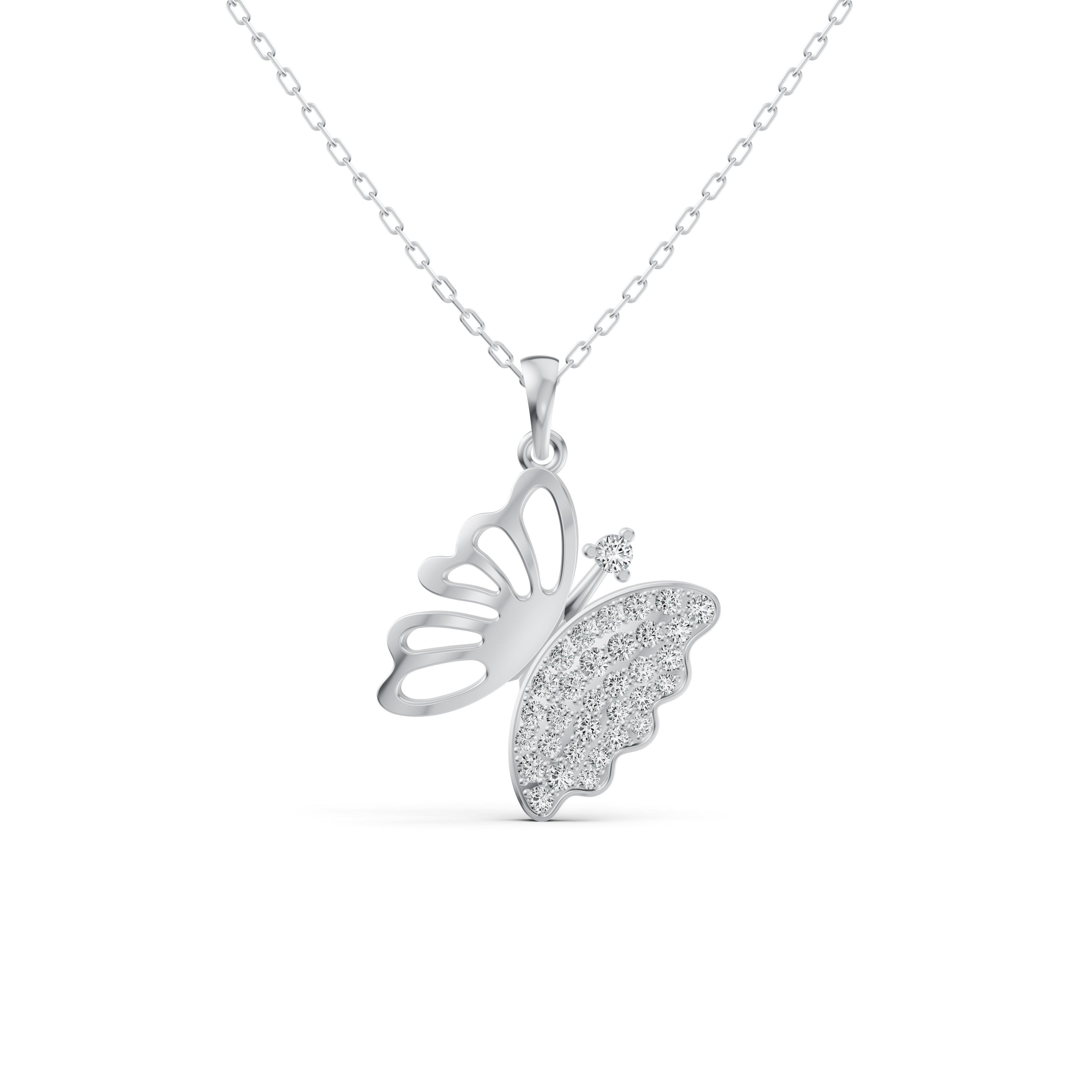 Open Butterfly Diamond Pendant