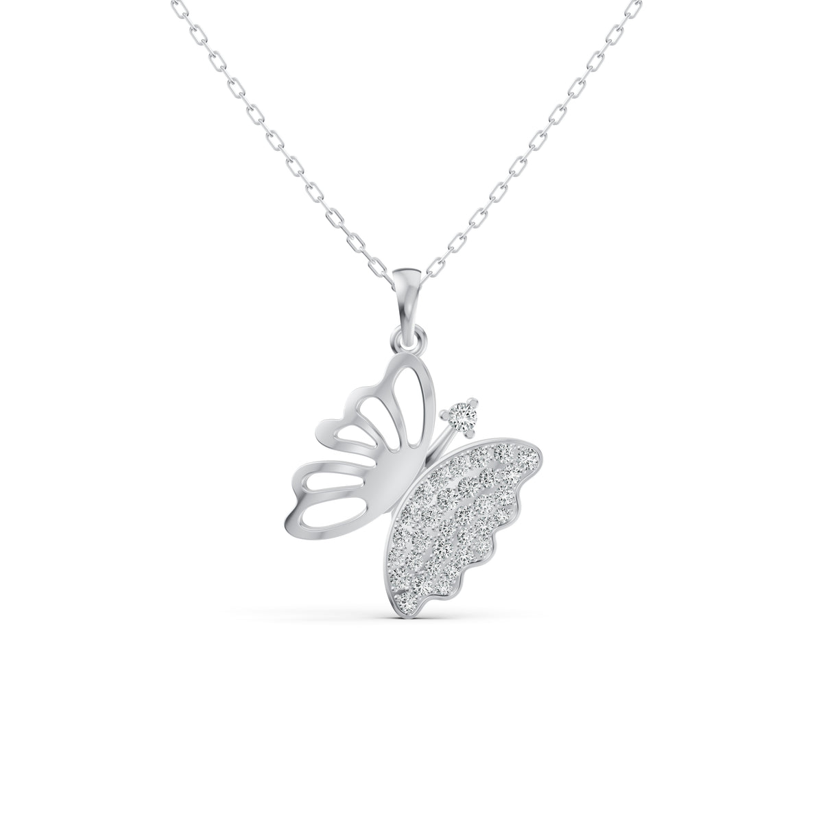 Open Butterfly Diamond Pendant