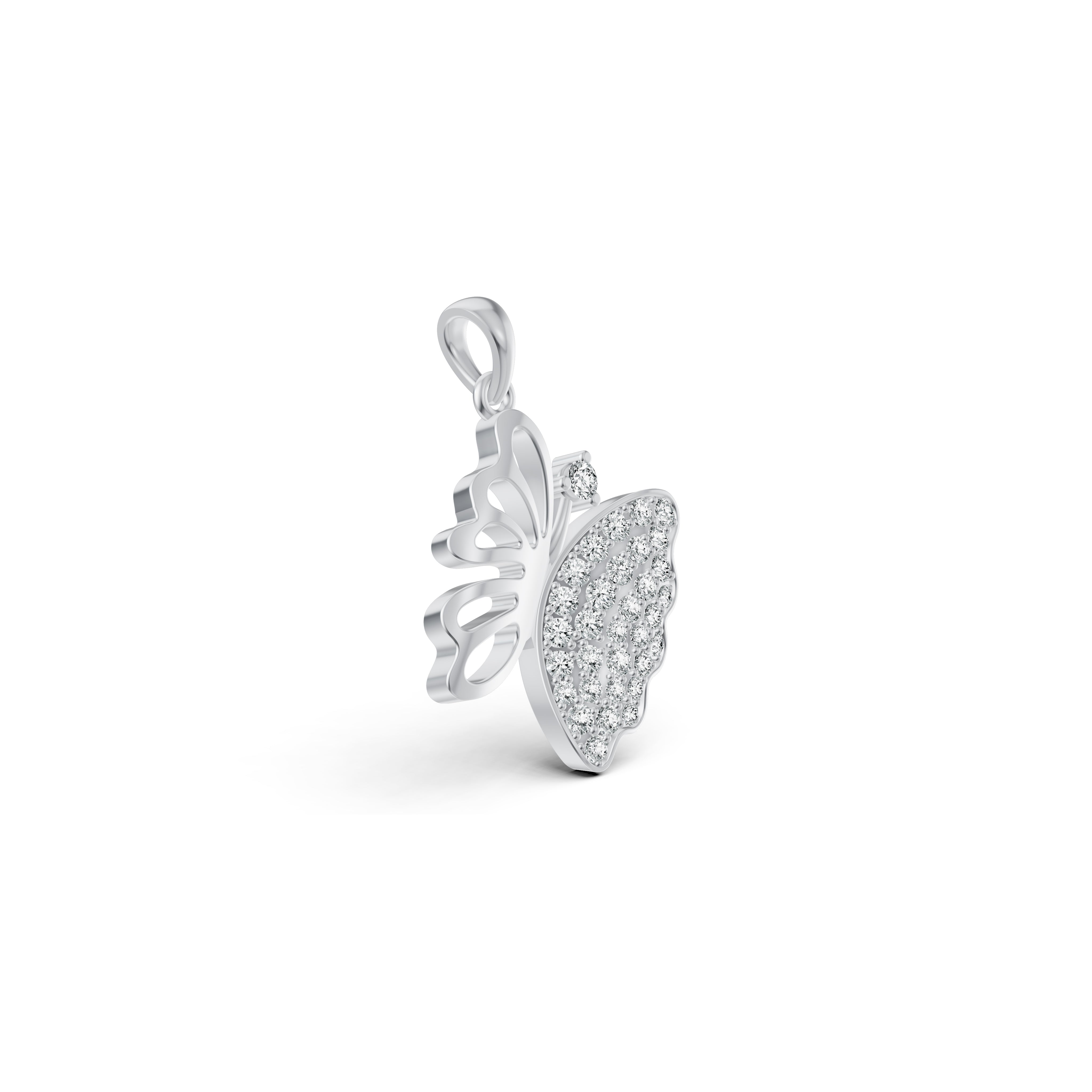 Open Butterfly Diamond Pendant