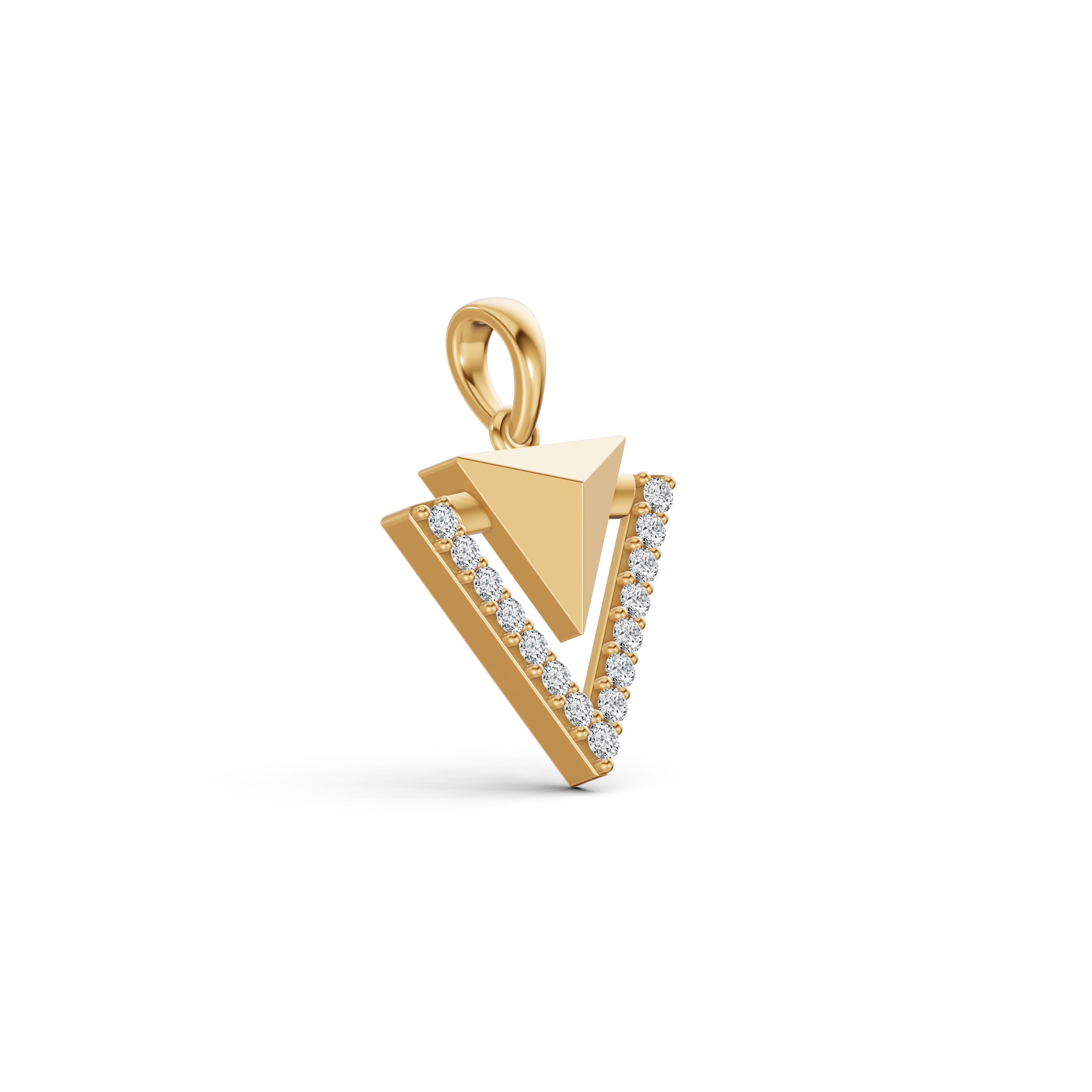 Geometric Triangle Diamond Pendant