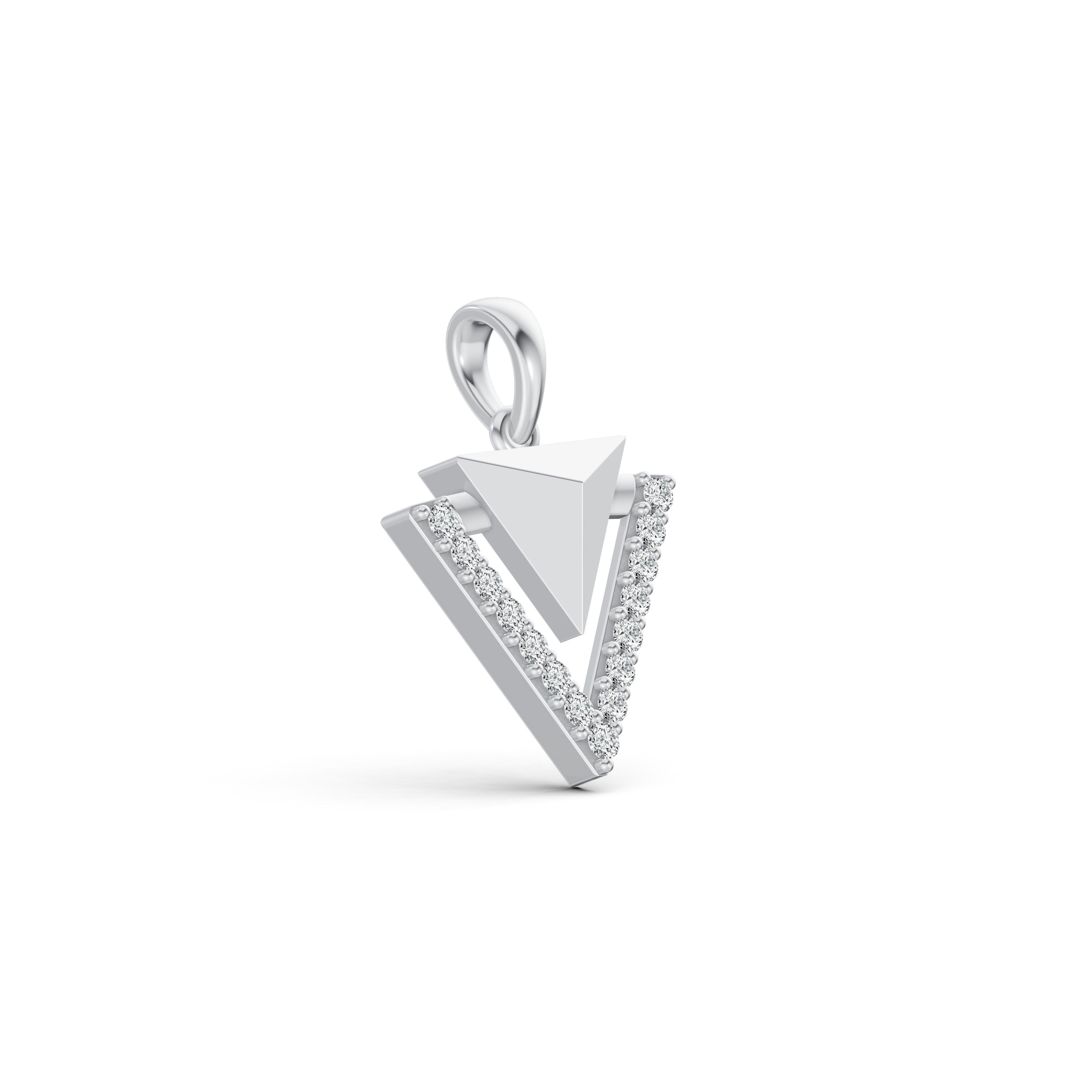 Geometric Triangle Diamond Pendant
