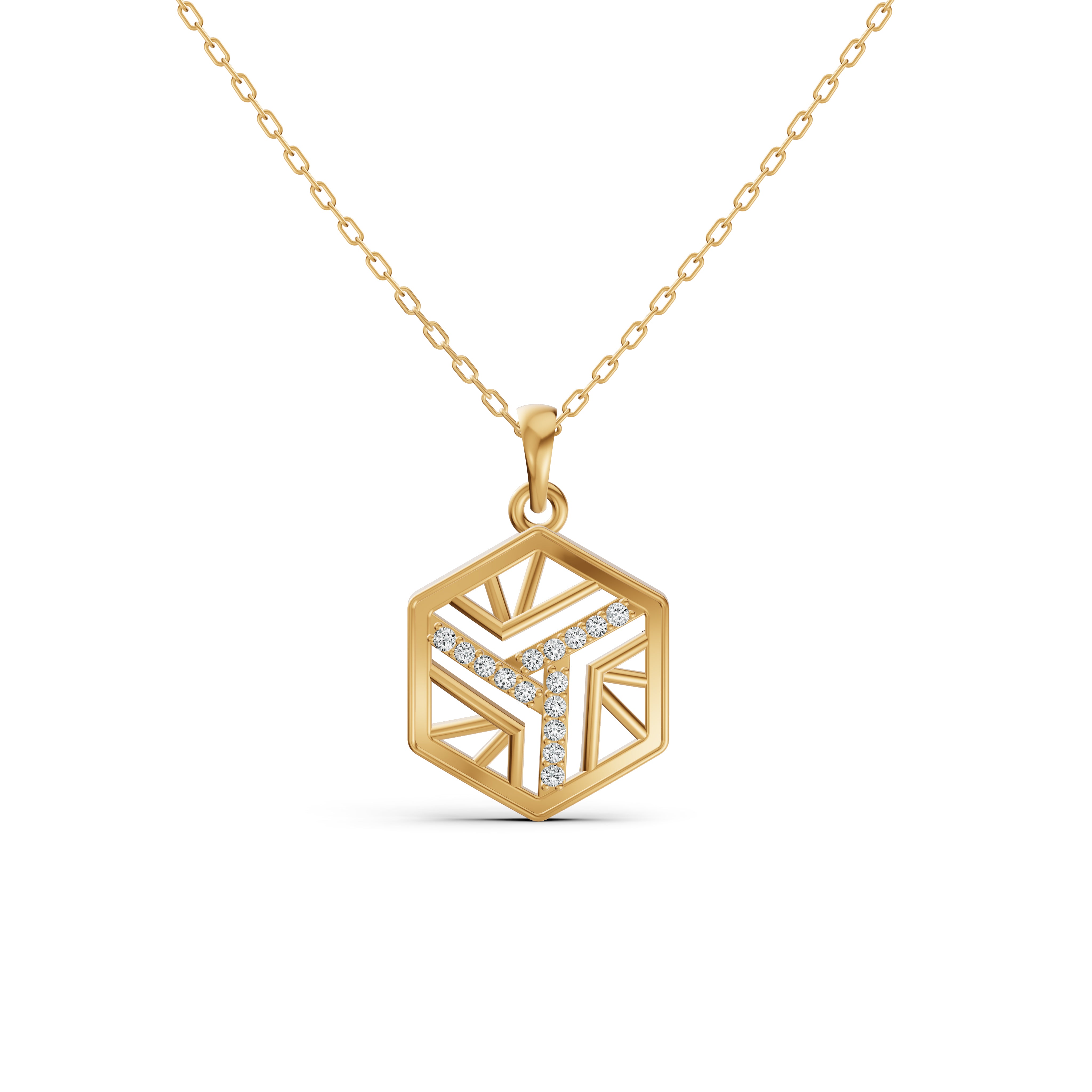 Geometric Diamond Pendant