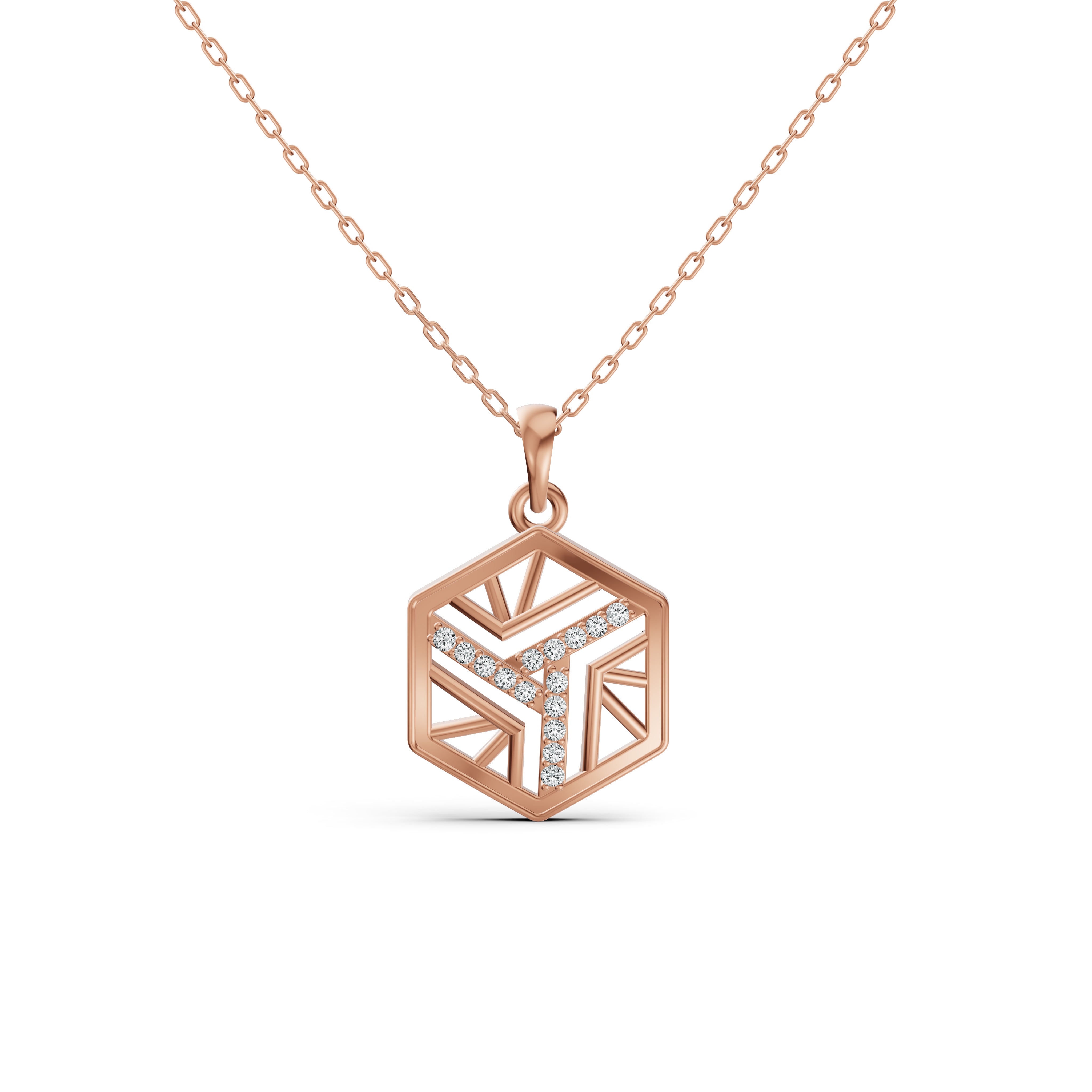 Geometric Diamond Pendant