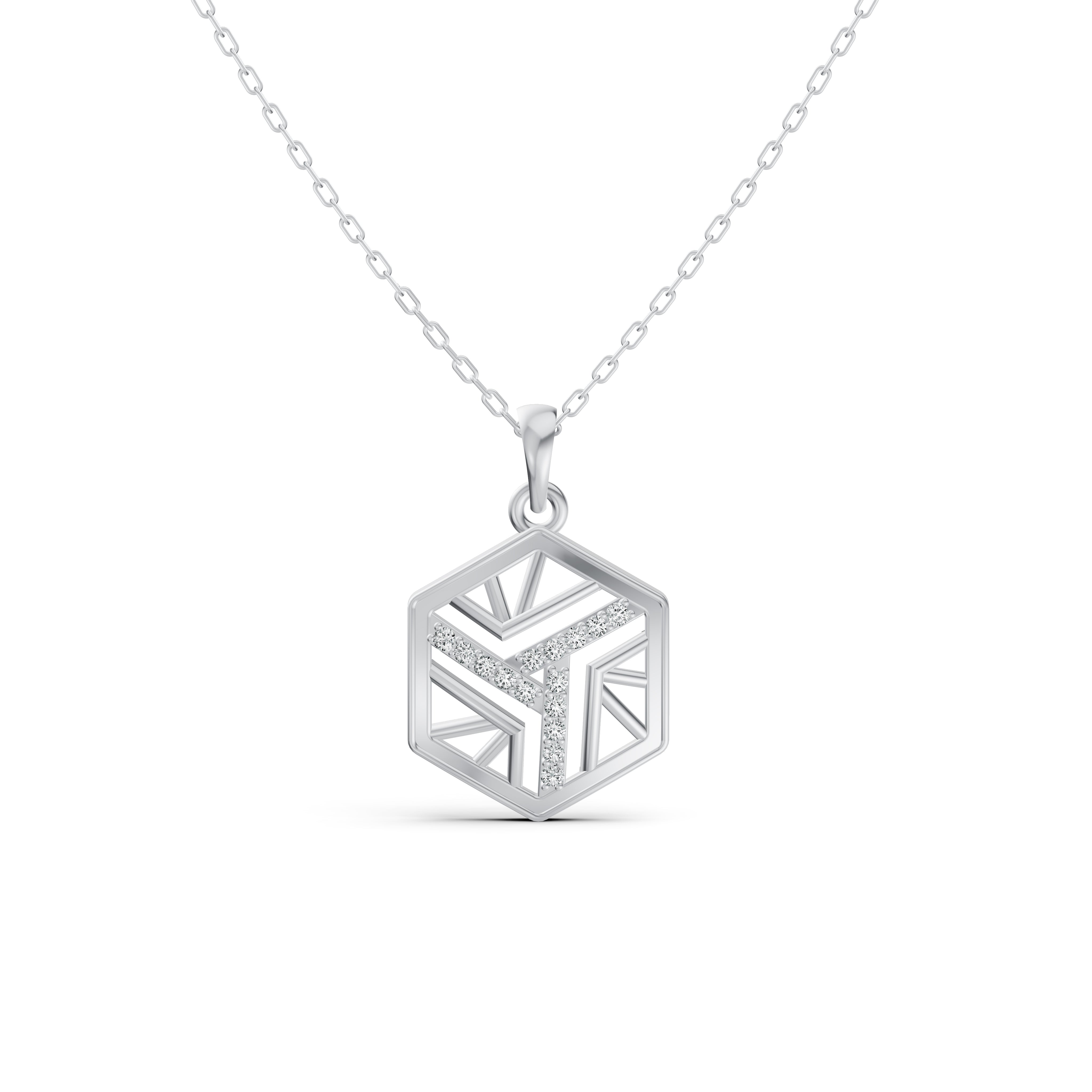 Geometric Diamond Pendant