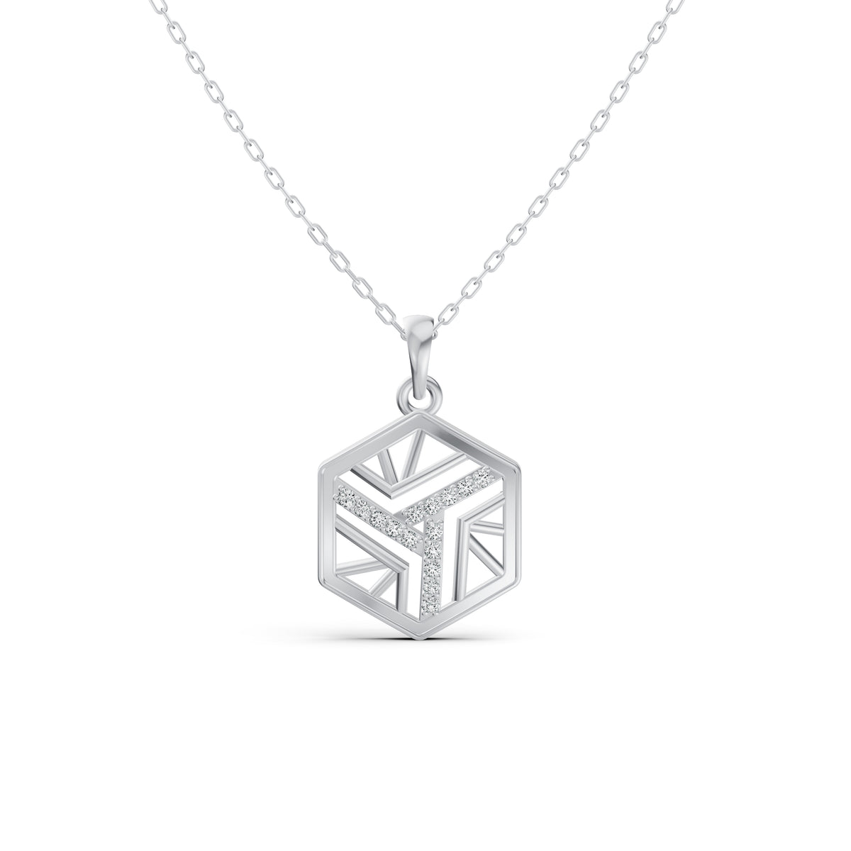 Geometric Diamond Pendant