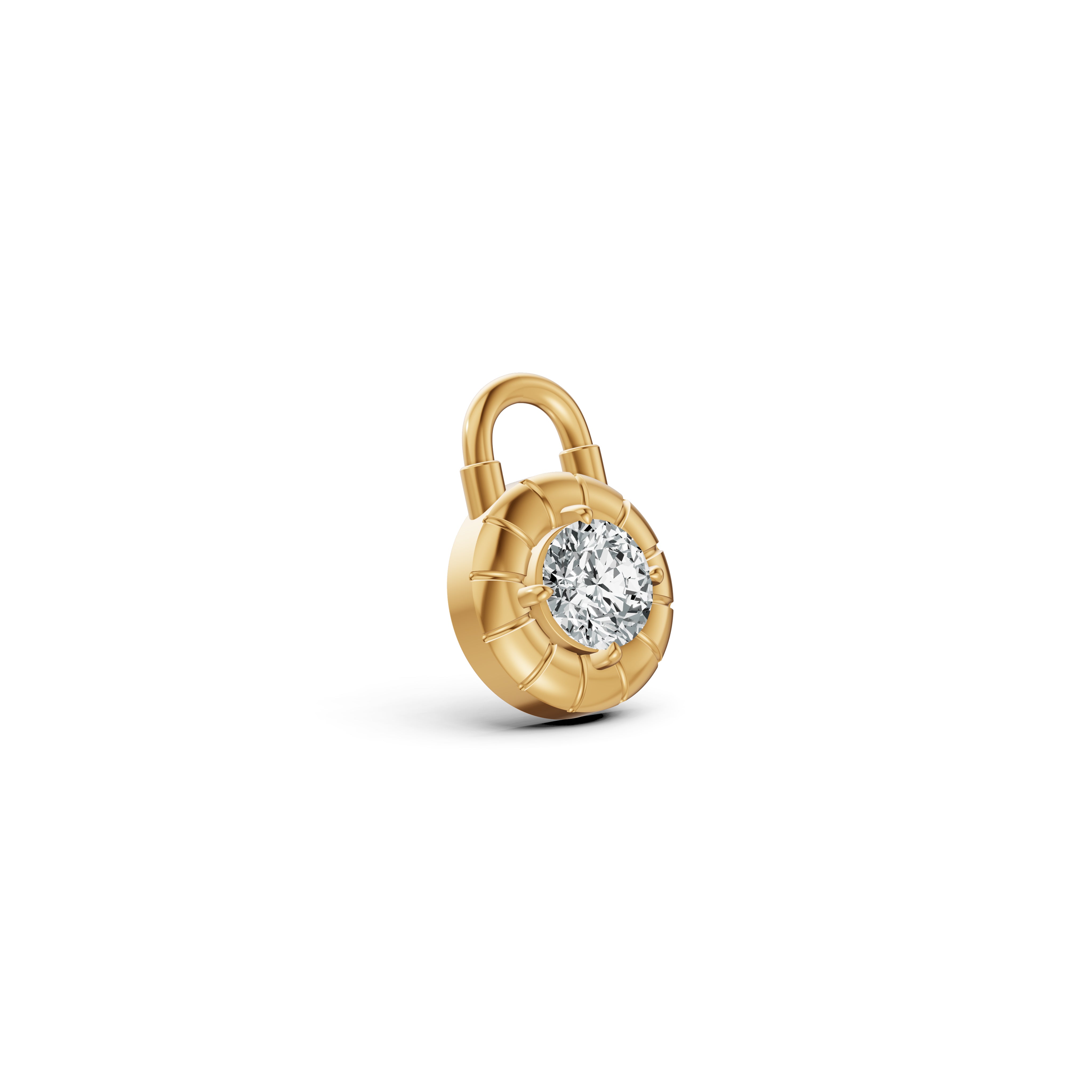 Solitaire Lock Diamond Pendant